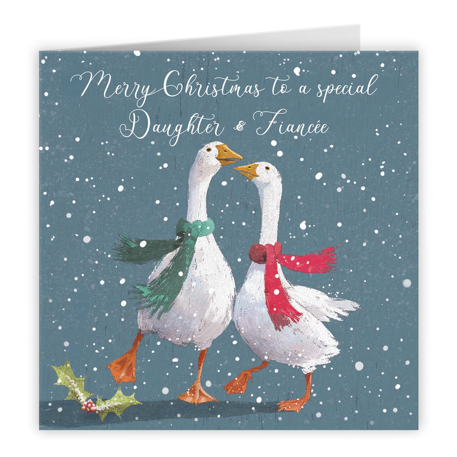 Daughter And Fiancée Festive Geese Christmas Card Milo's Gallery