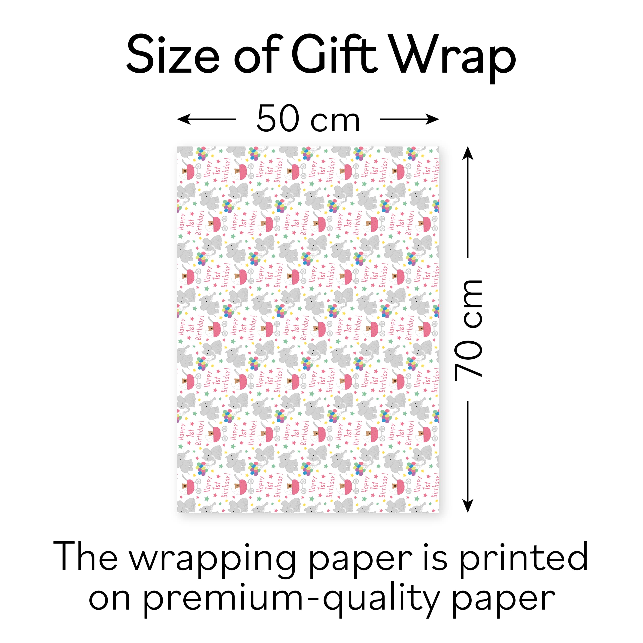 1st Baby Girl Birthday Gift Wrap And Tags Iconic