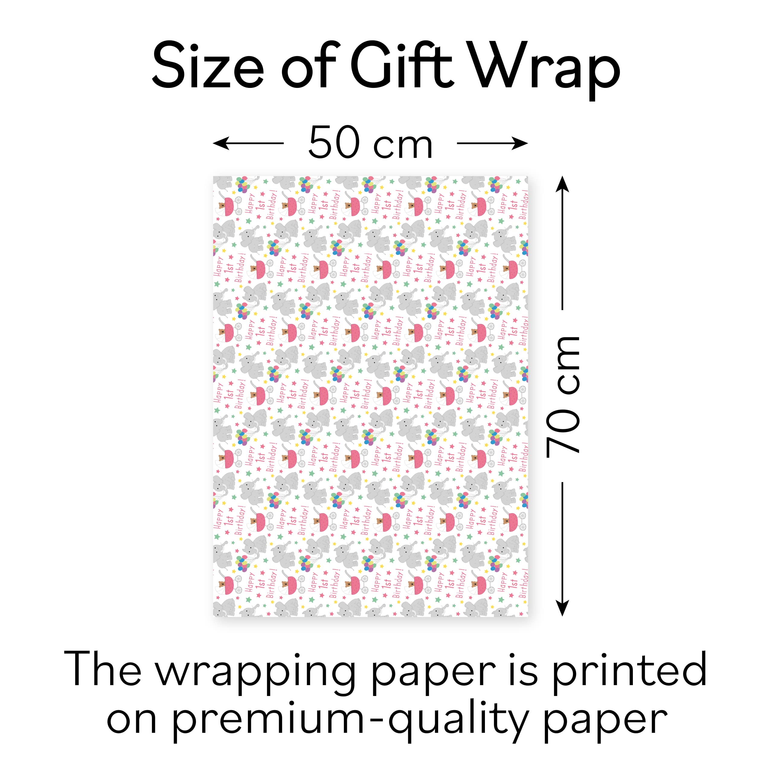 Baby Girl 1st Birthday Gift Wrap And Tags Iconic