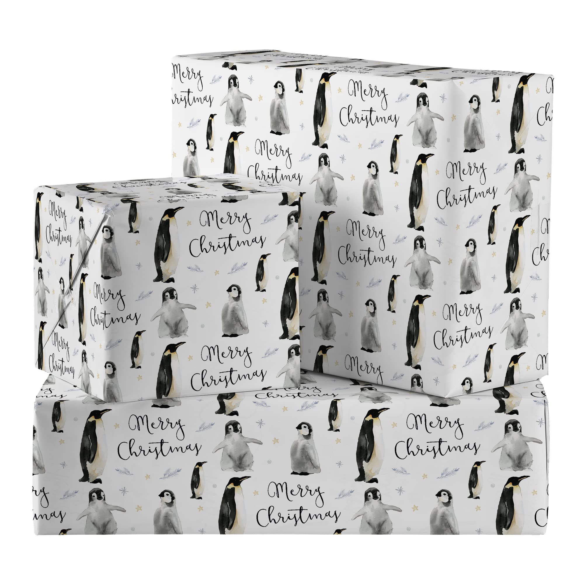 Christmas Penguin Gift Wrap And Tags Festive