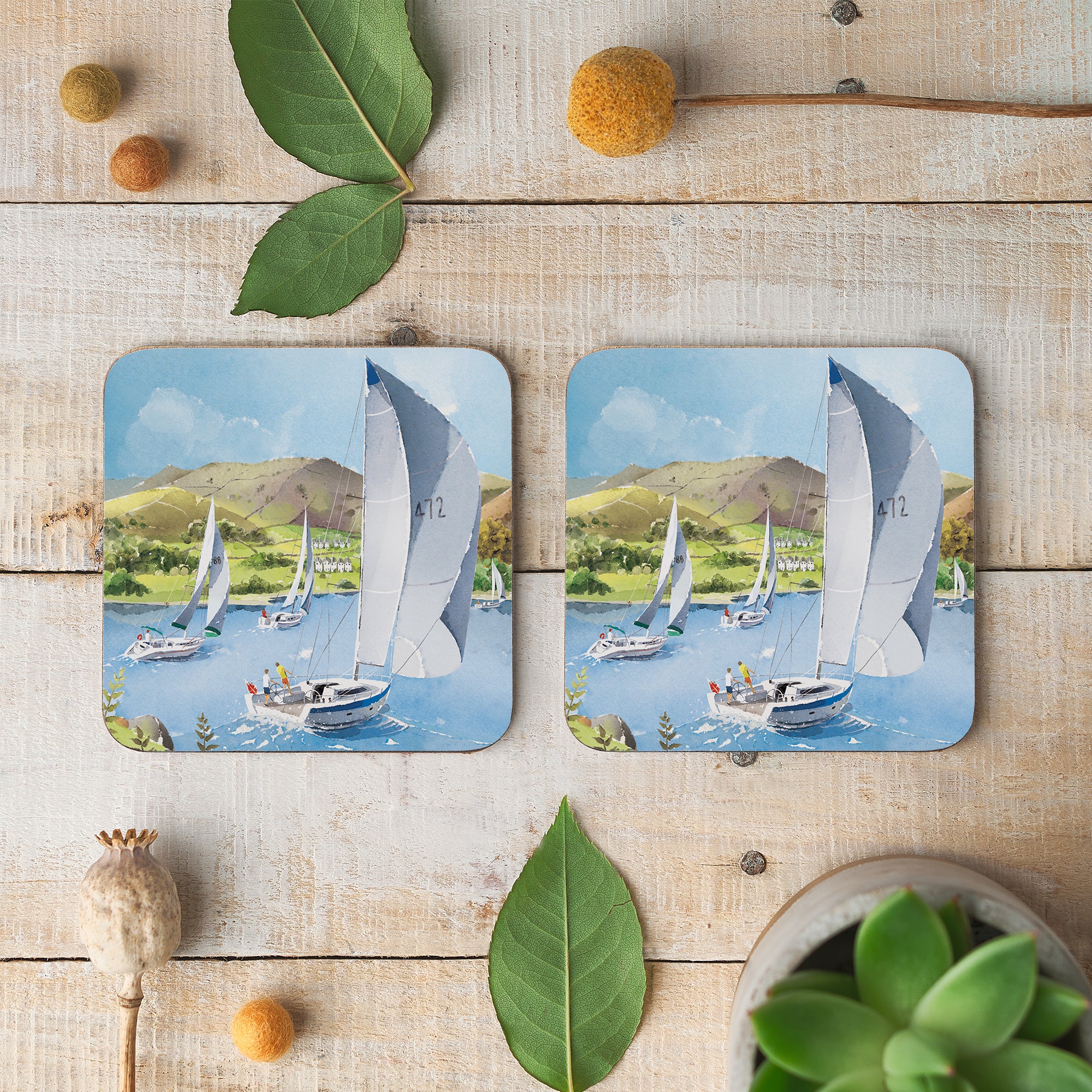 Sailing In The Lakes Drinks Coaster Milo's Gallery