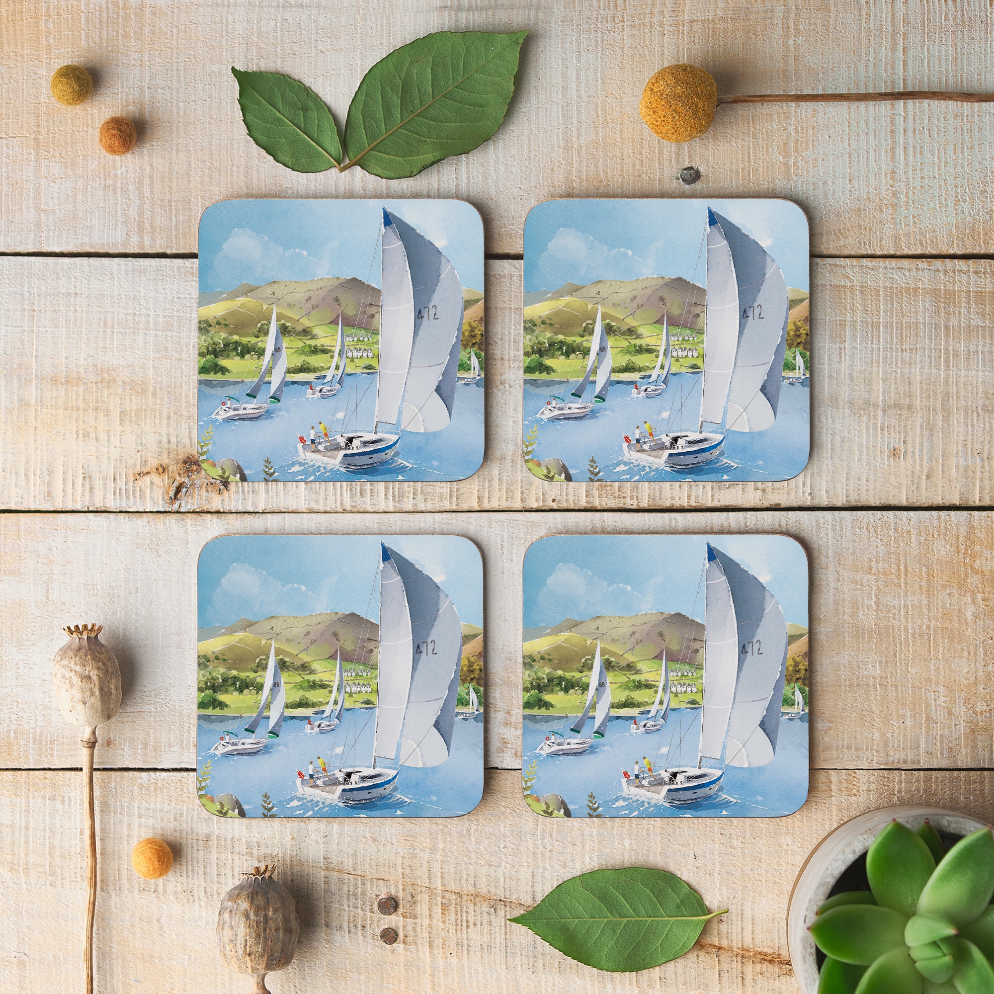 Sailing In The Lakes Drinks Coaster Milo's Gallery