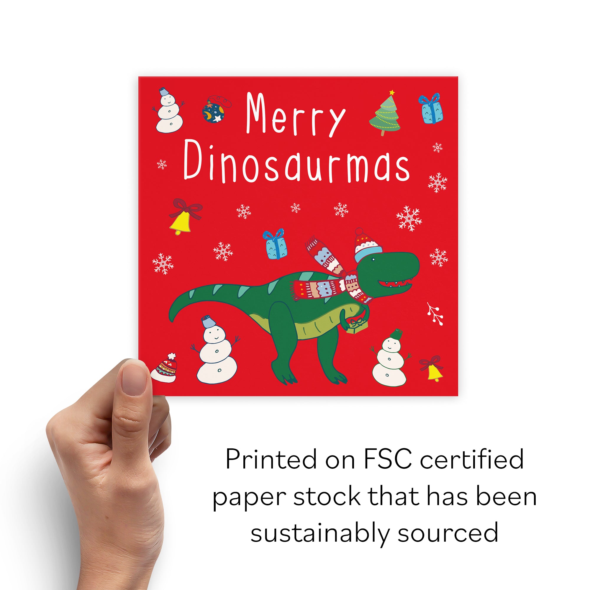 Dinosaur Pack Of 10 Christmas Cards And Envelopes