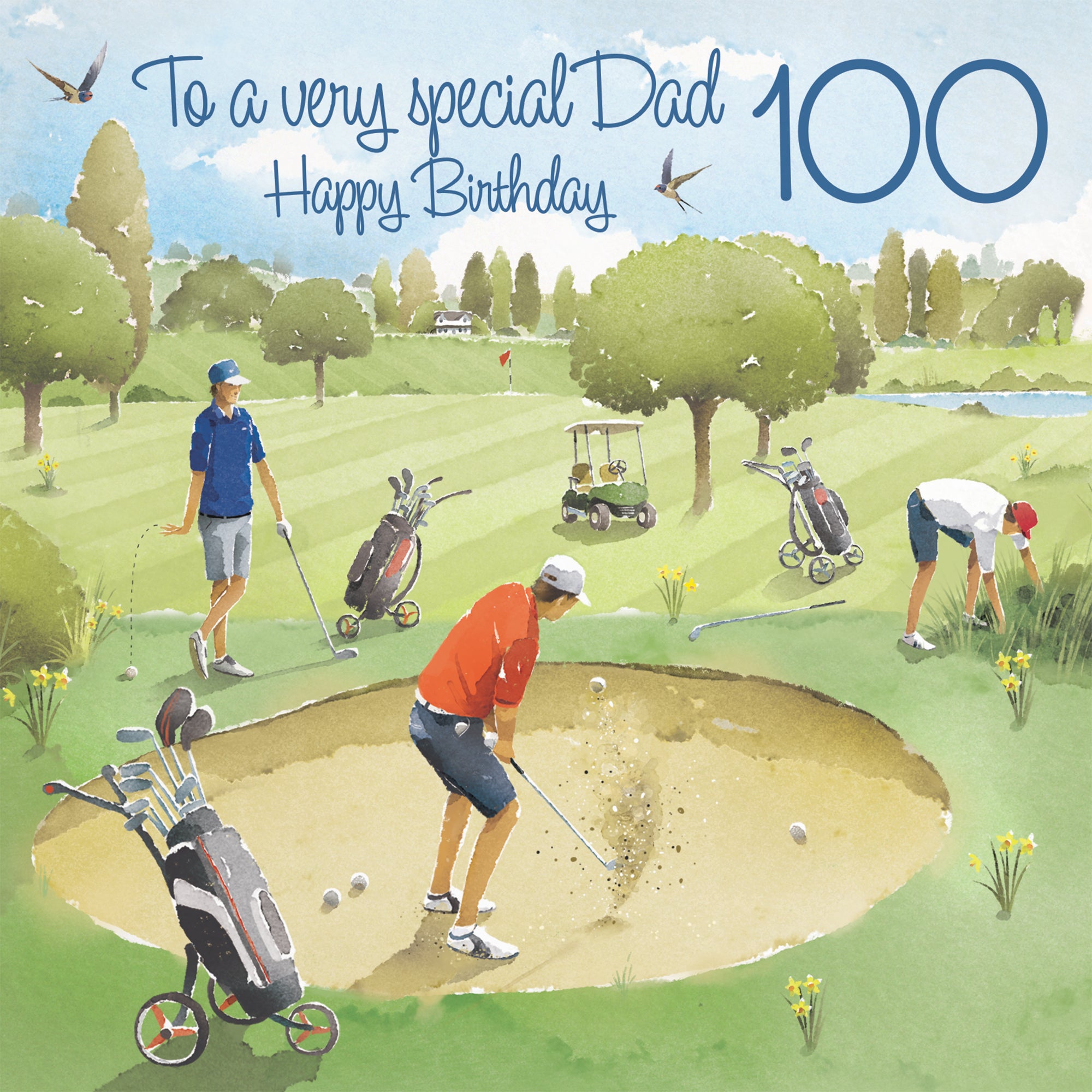 100th Dad Golfing Birthday Card Golf Bunker Milo's Gallery