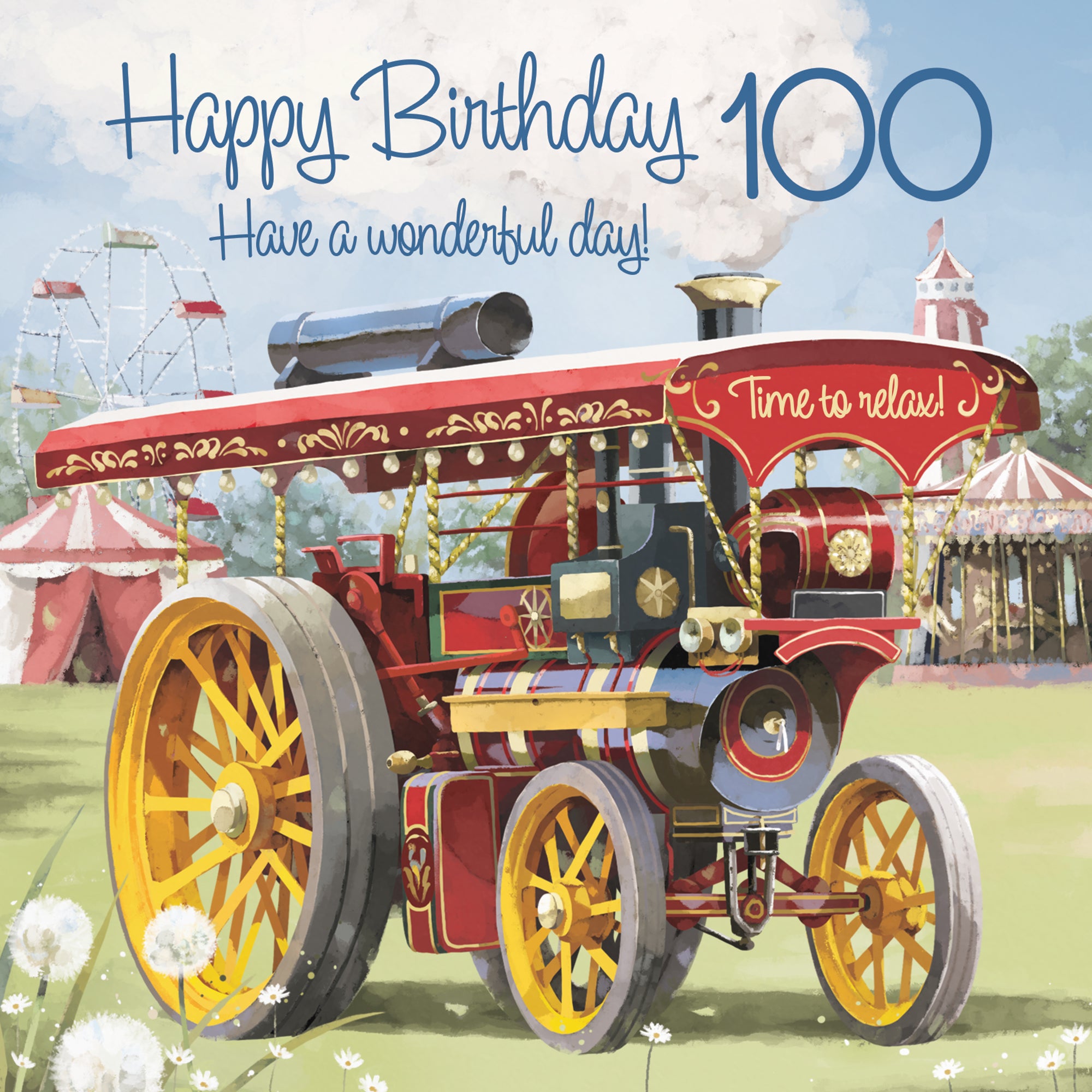 100th Traction Engine Birthday Card Steam Tractor Milo's Gallery