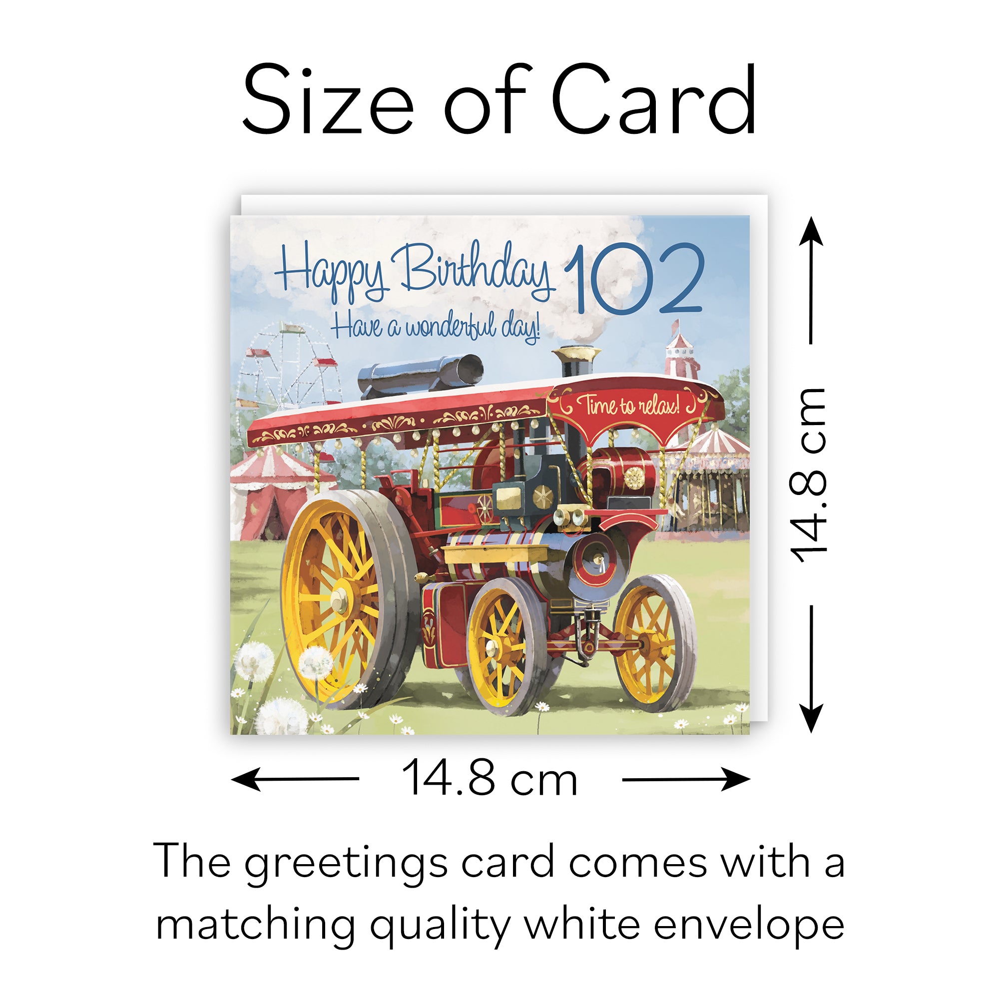 102nd Traction Engine Birthday Card Steam Tractor Milo's Gallery