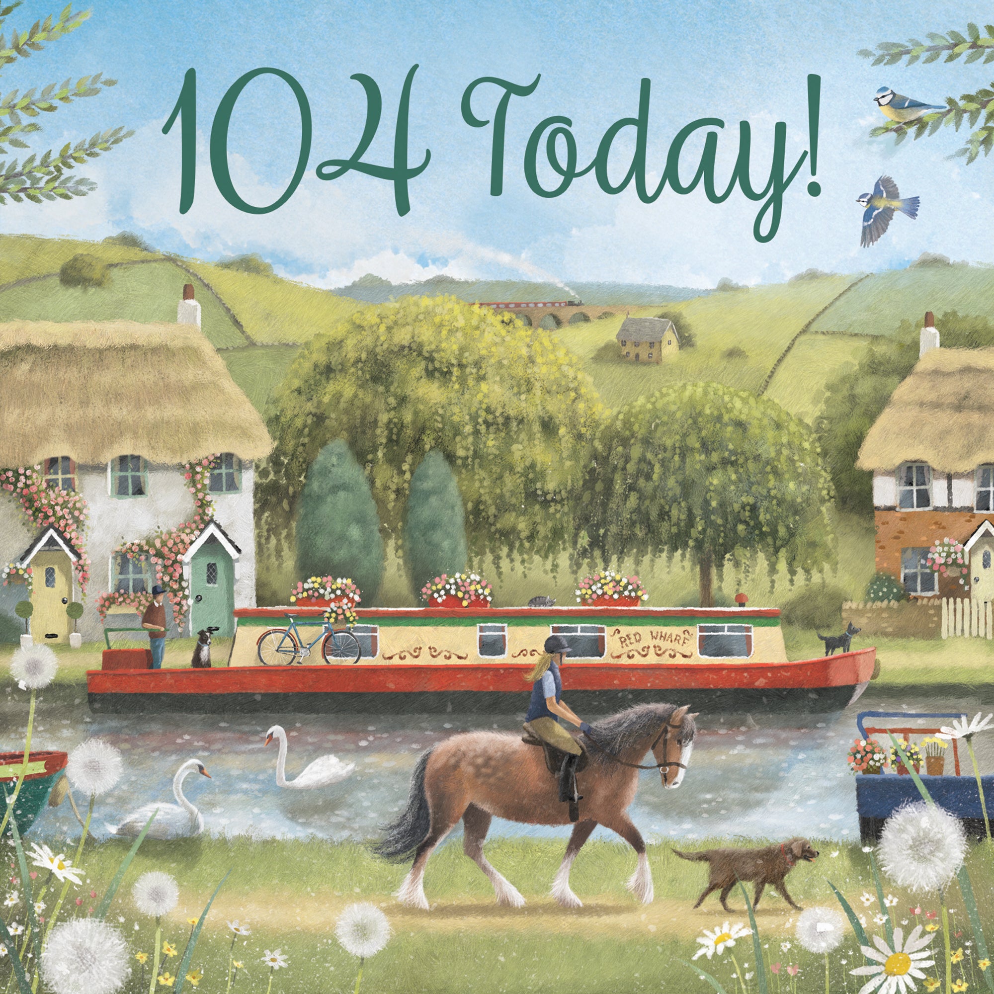 104th Canal Narrowboat Birthday Card Horse Riding Milo's Gallery