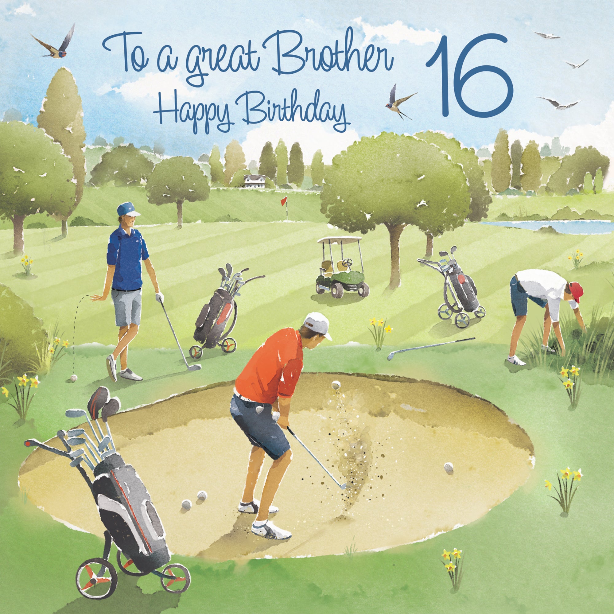 16th Brother Golfing Birthday Card Golf Bunker Milo's Gallery