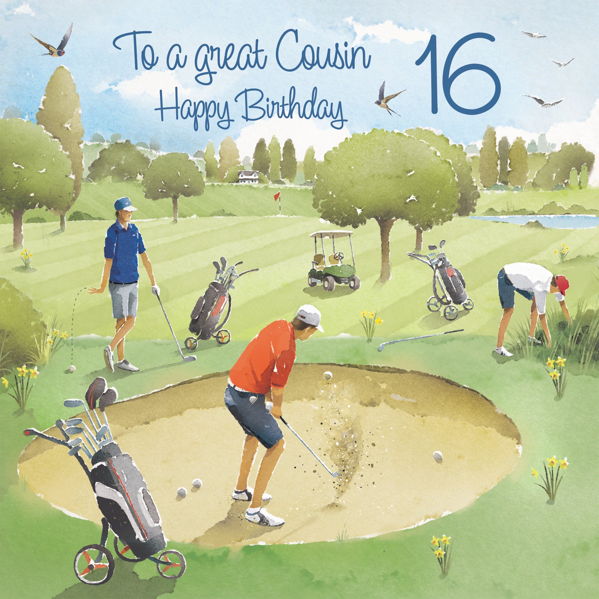 16th Cousin Golfing Birthday Card Golf Bunker Milo's Gallery