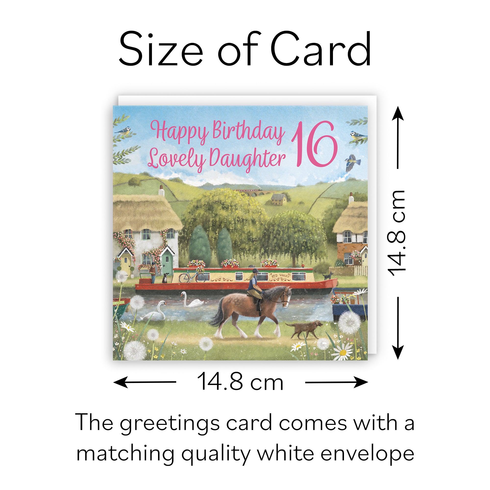 16th Daughter Canal Narrowboat Birthday Card Horse Riding Milo's Gallery