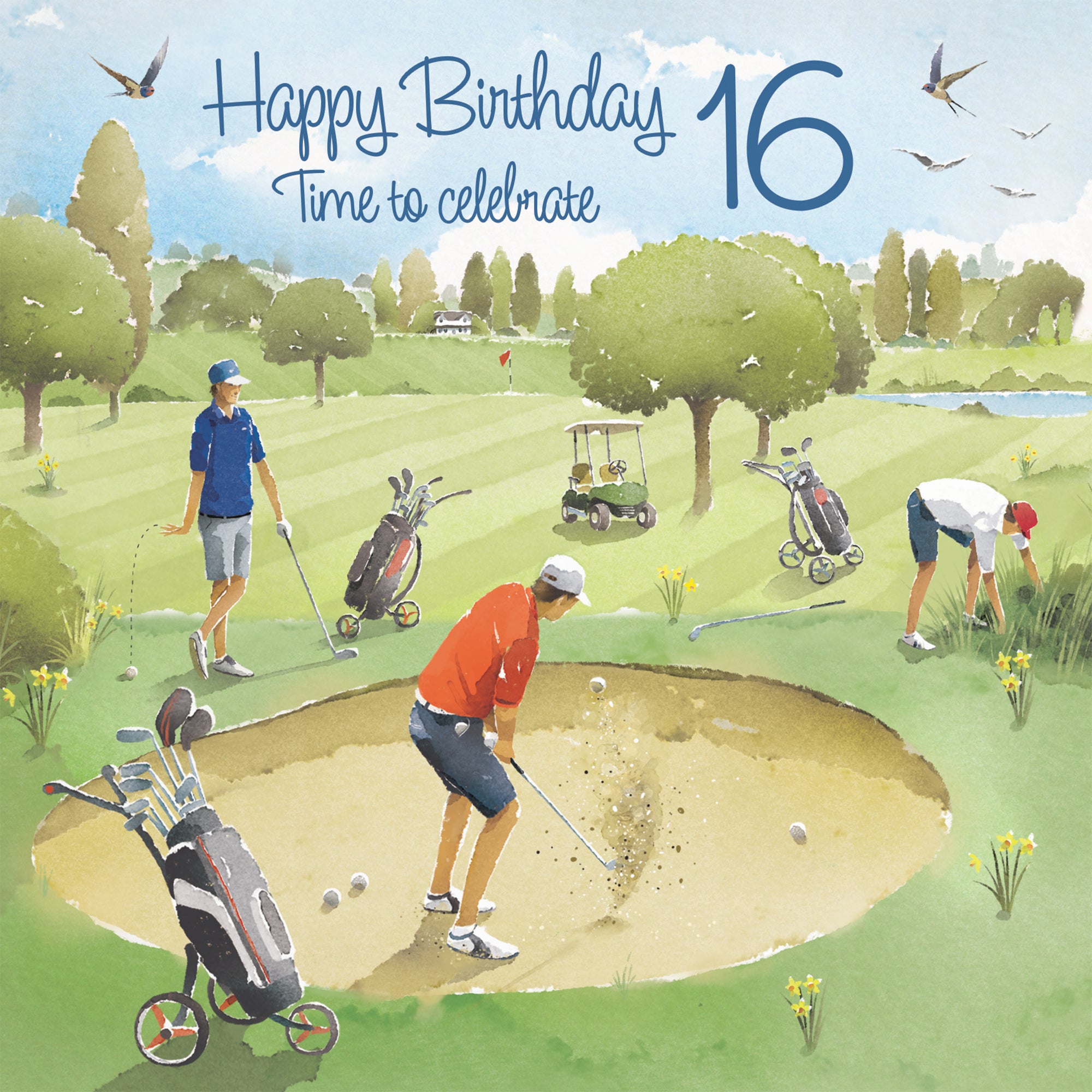 16th Golfing Birthday Card Golf Bunker Milo's Gallery