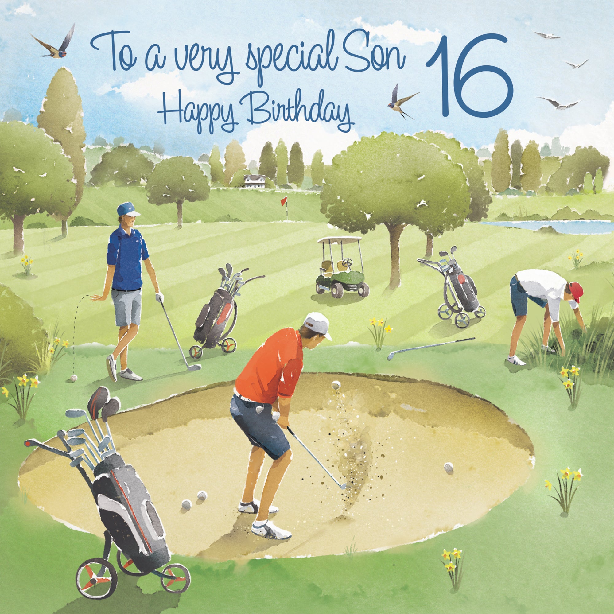 16th Son Golfing Birthday Card Golf Bunker Milo's Gallery