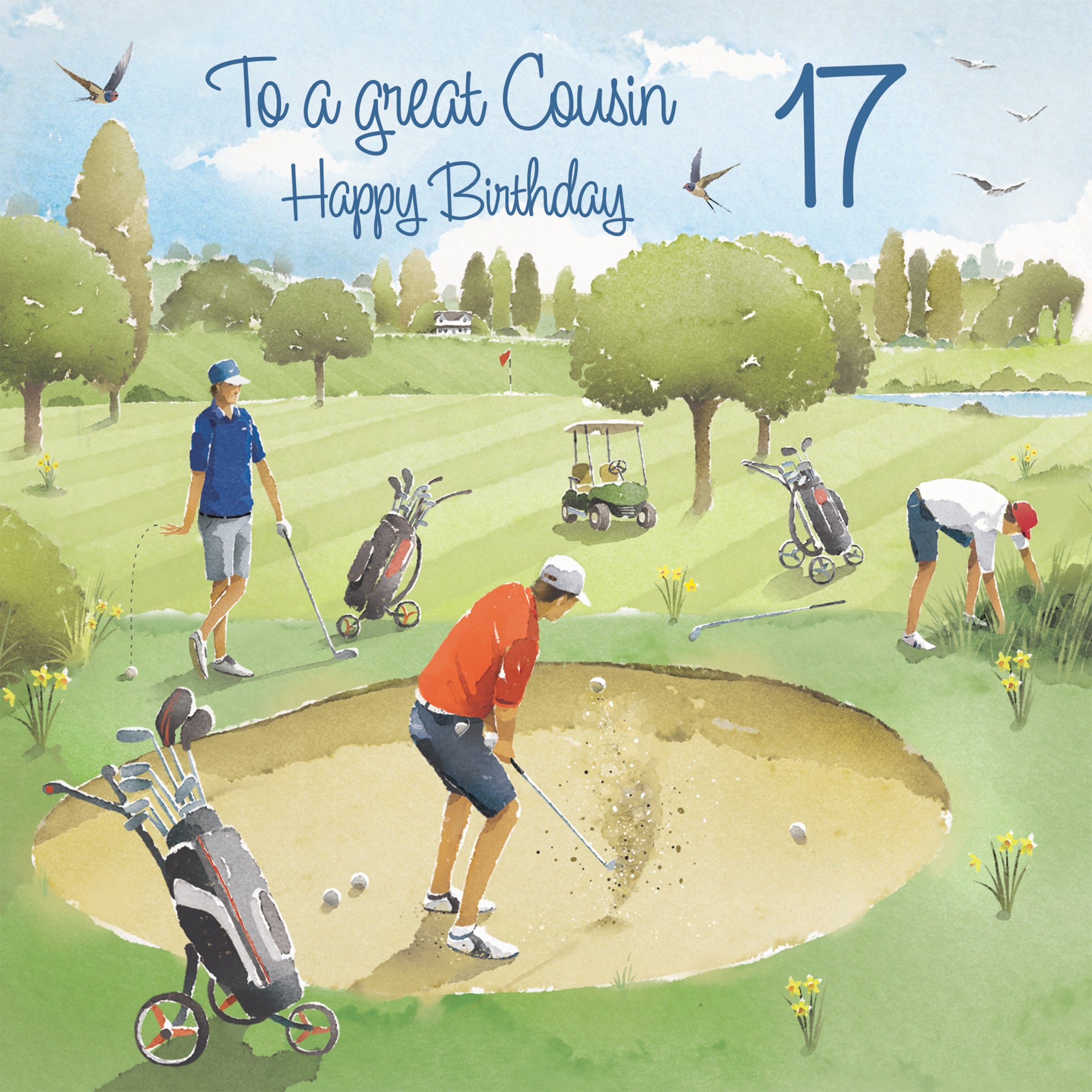 17th Cousin Golfing Birthday Card Golf Bunker Milo's Gallery