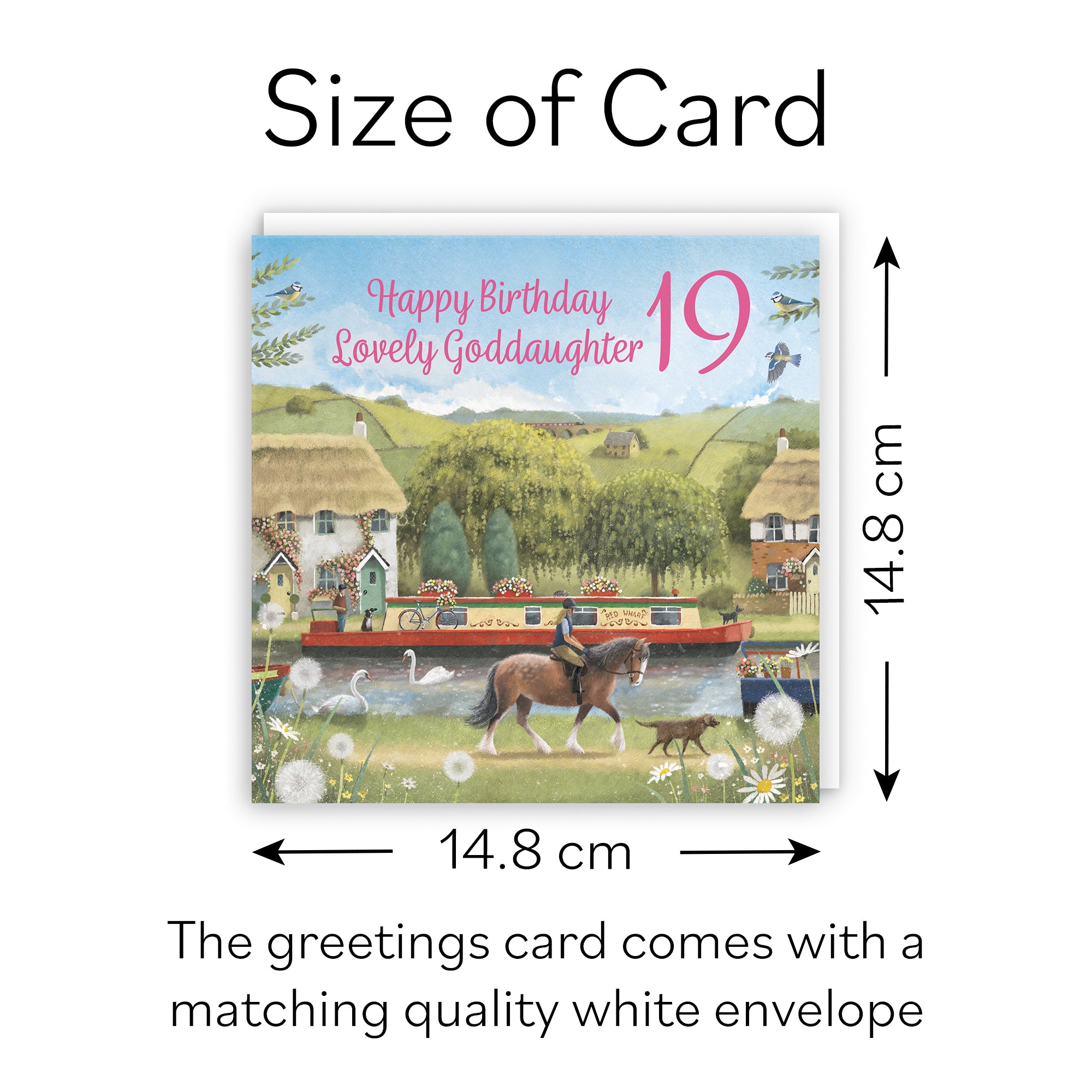 19th Goddaughter Canal Narrowboat Birthday Card Horse Riding Milo's Gallery