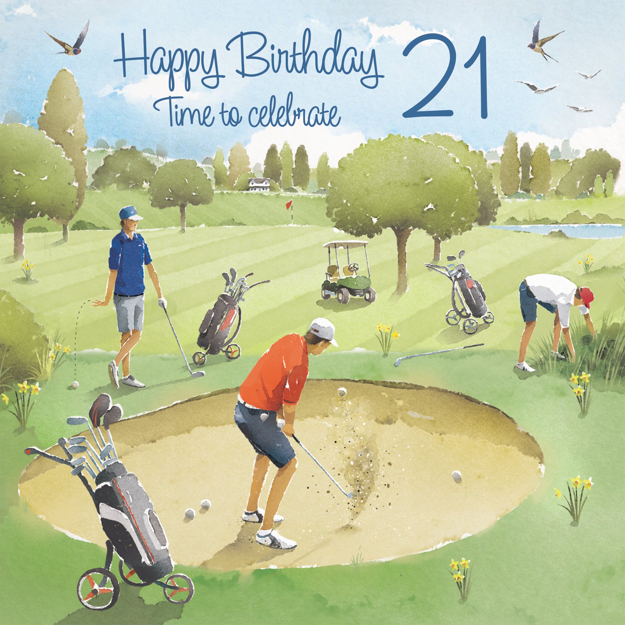 21st Golfing Birthday Card Golf Bunker Milo's Gallery