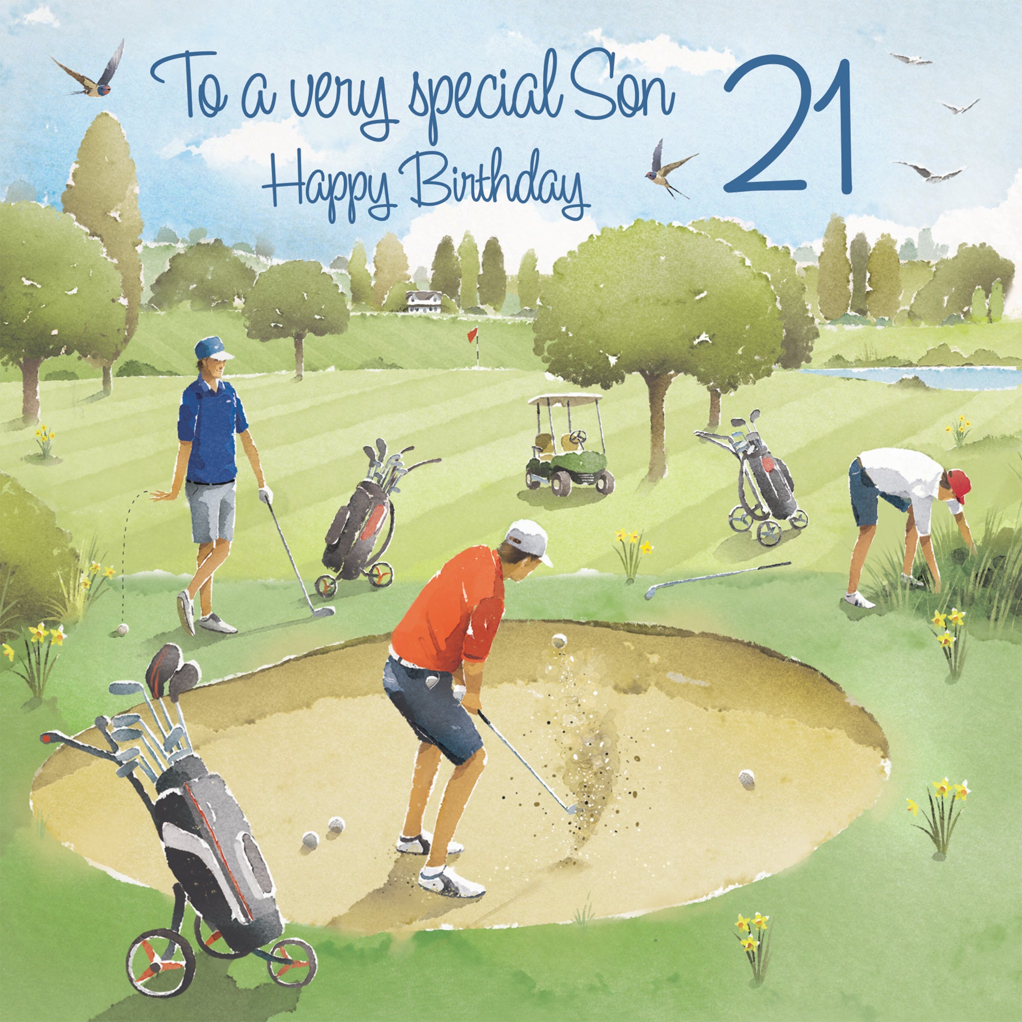 21st Son Golfing Birthday Card Golf Bunker Milo's Gallery