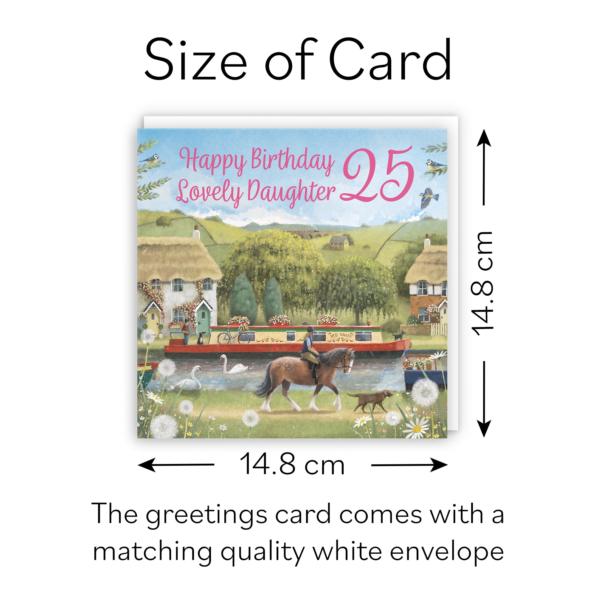 25th Daughter Canal Narrowboat Birthday Card Horse Riding Milo's Gallery