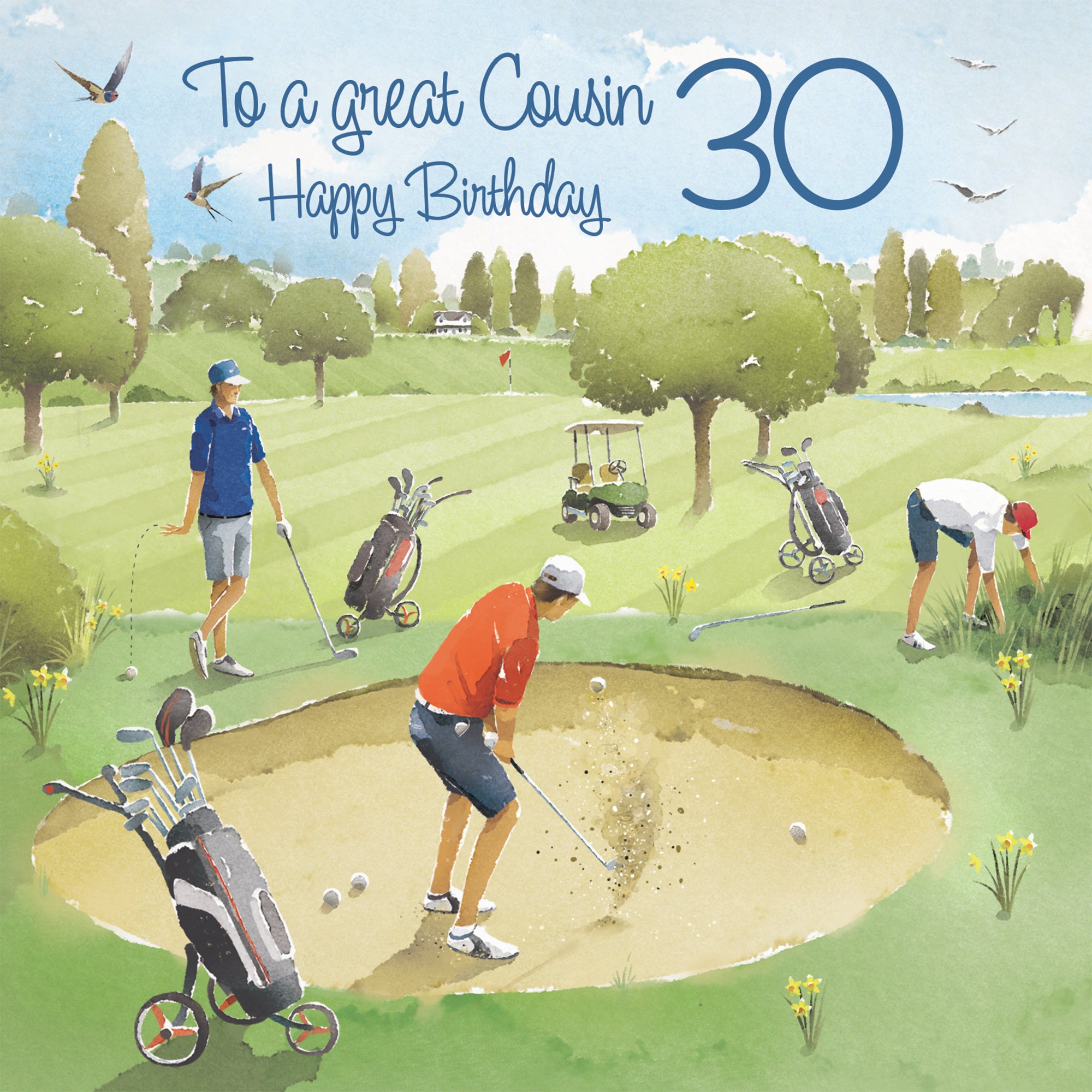 30th Cousin Golfing Birthday Card Golf Bunker Milo's Gallery