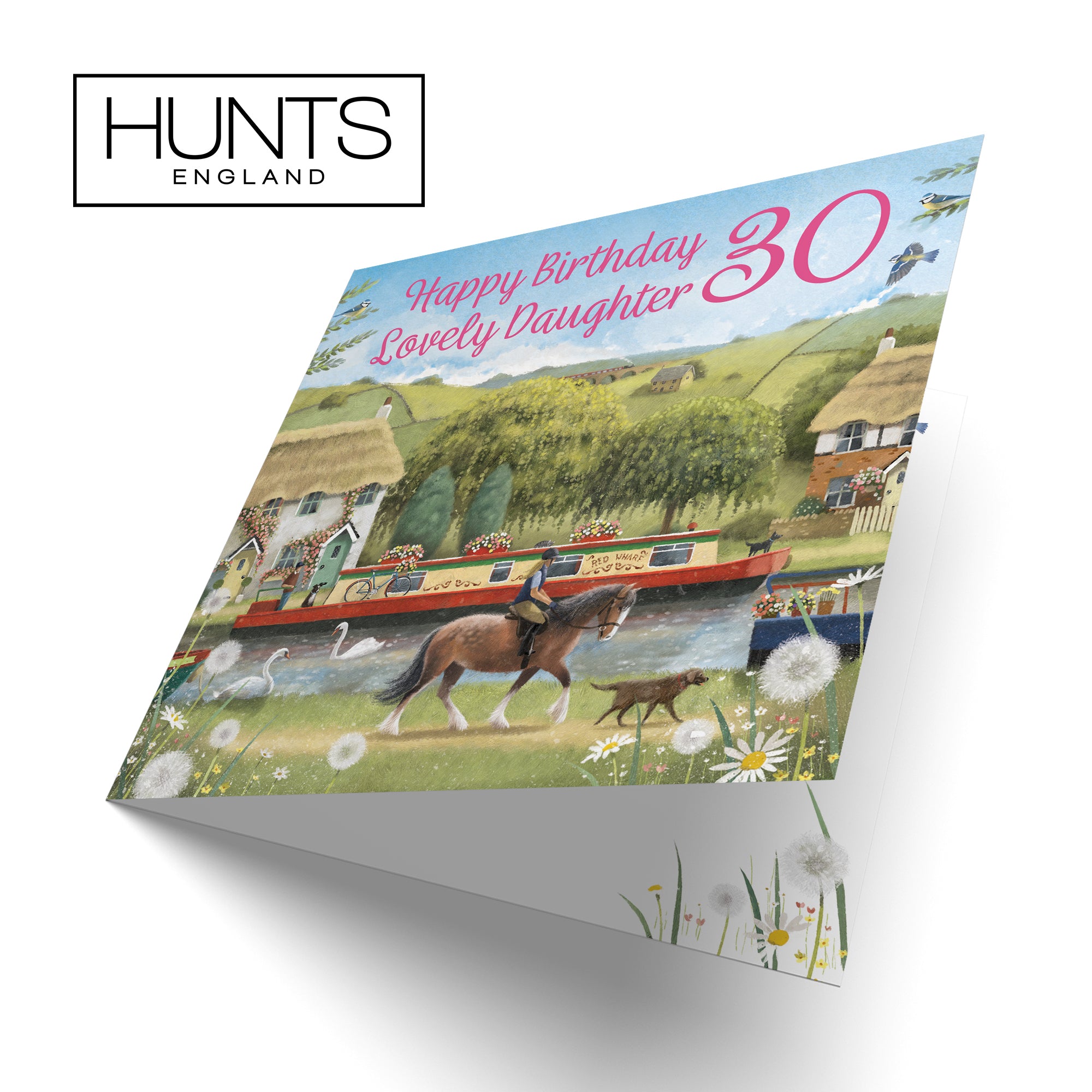 30th Daughter Canal Narrowboat Birthday Card Horse Riding Milo's Gallery