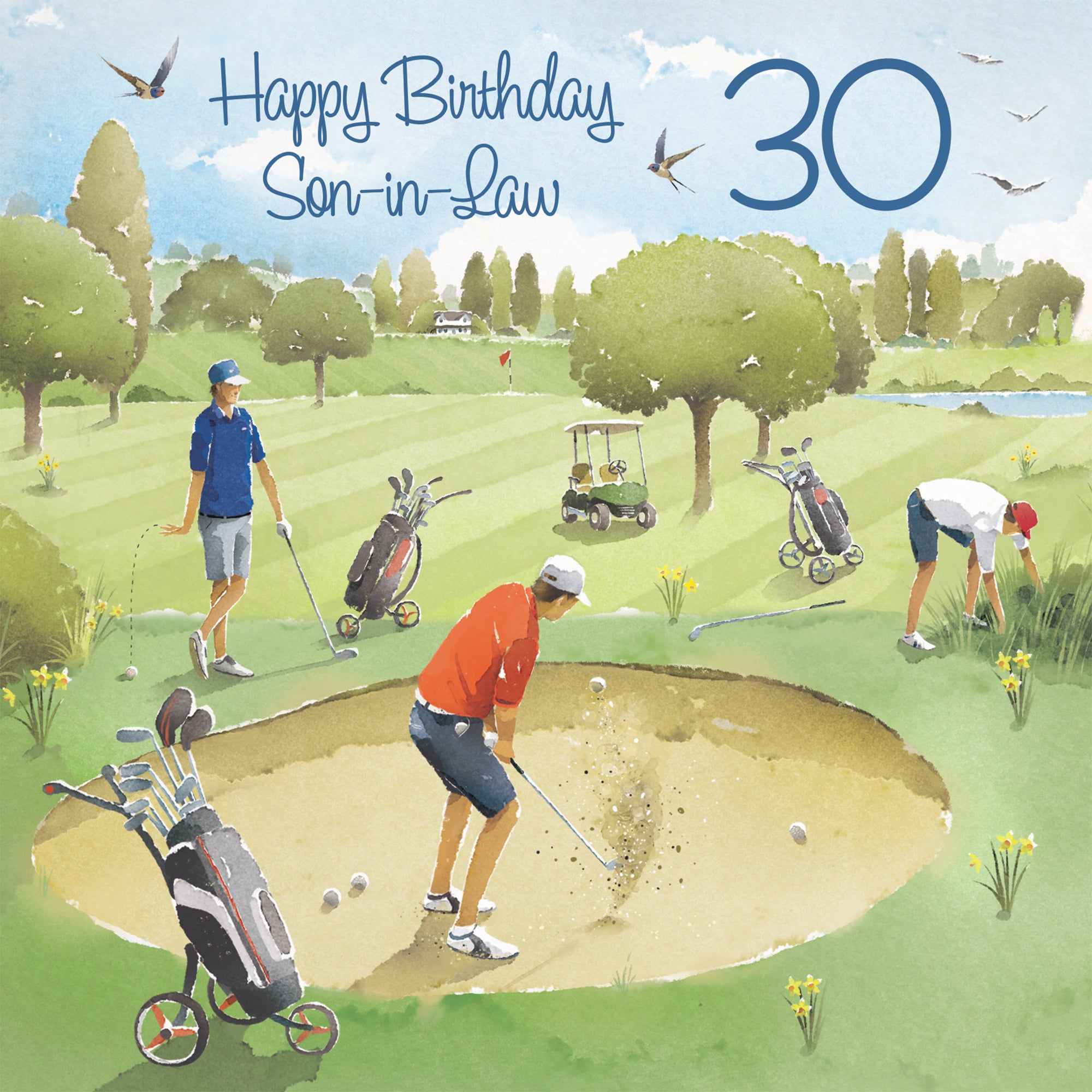 30th Son-in-Law Golfing Birthday Card Golf Bunker Milo's Gallery