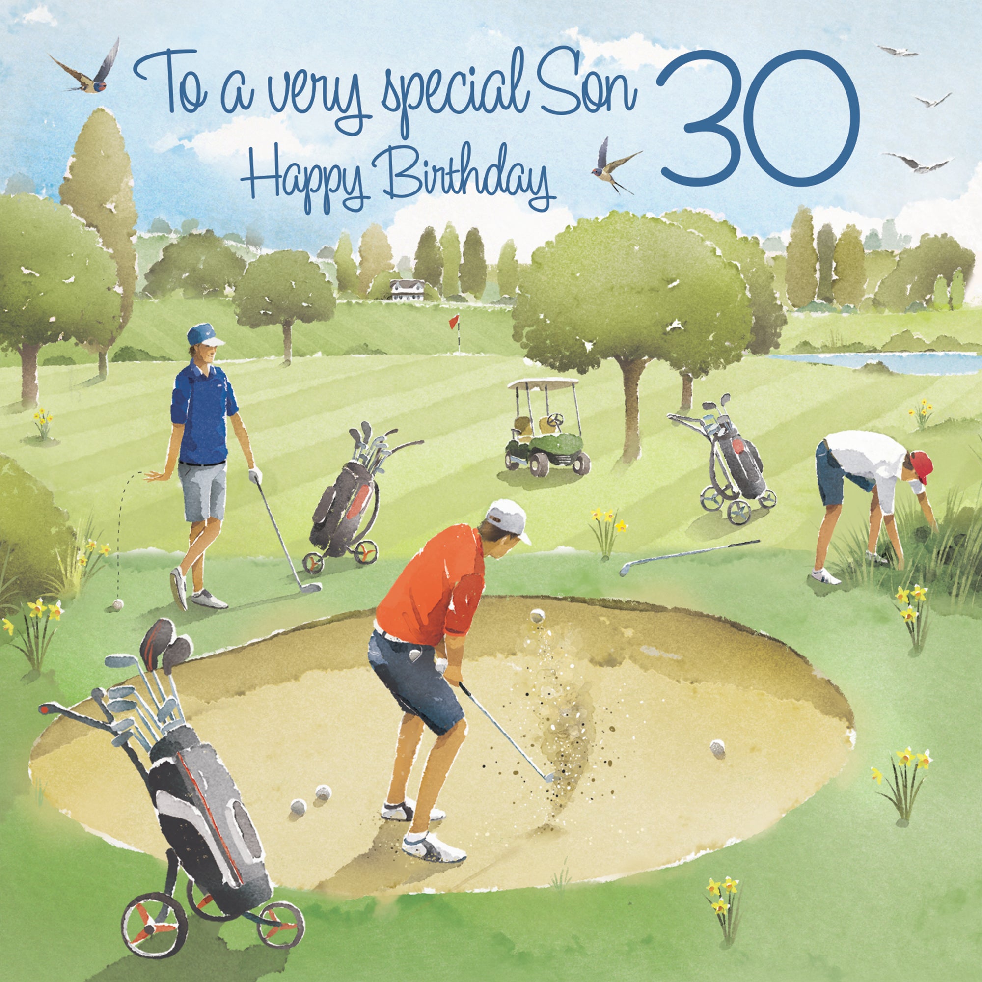 30th Son Golfing Birthday Card Golf Bunker Milo's Gallery