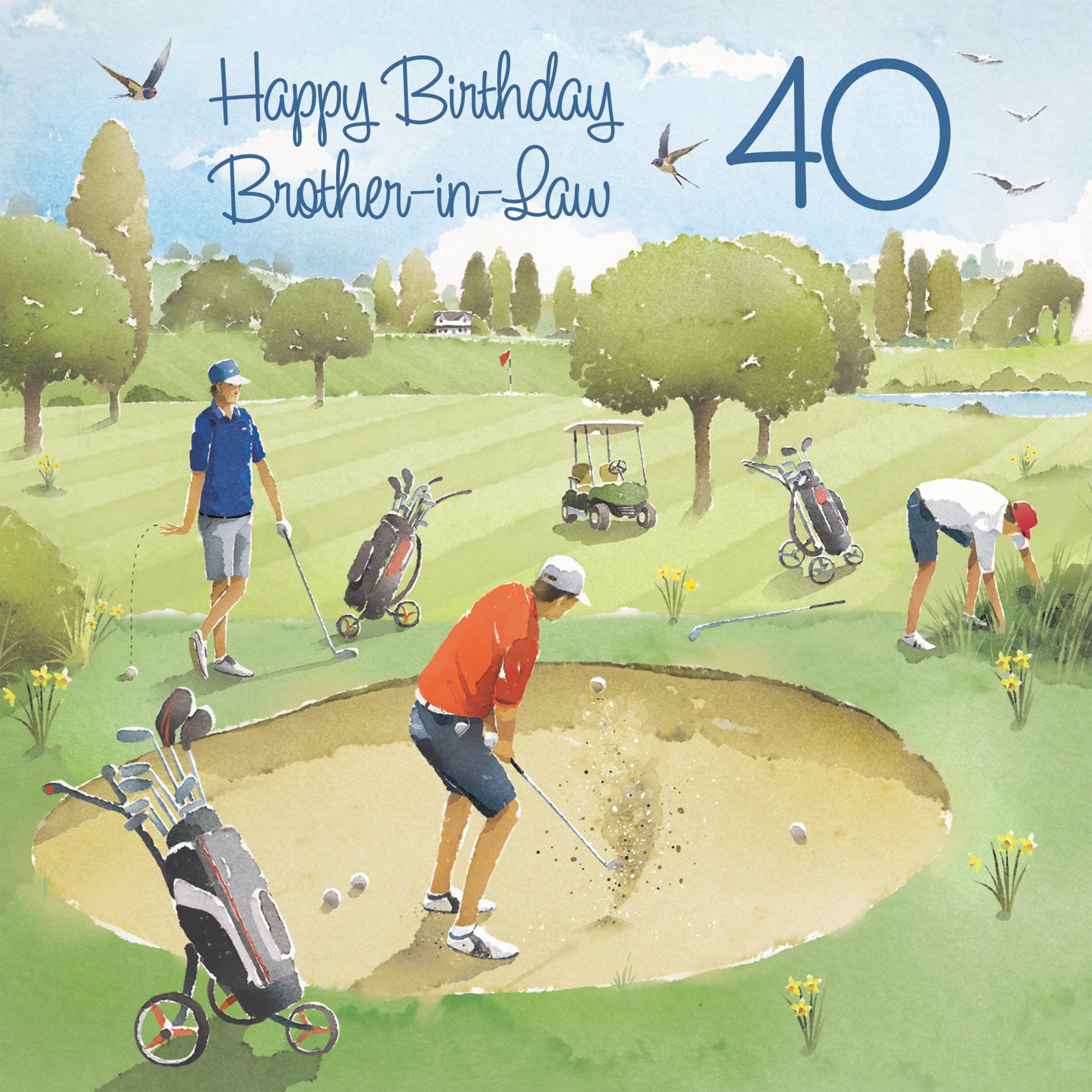 40th Brother-in-Law Golfing Birthday Card Golf Bunker Milo's Gallery