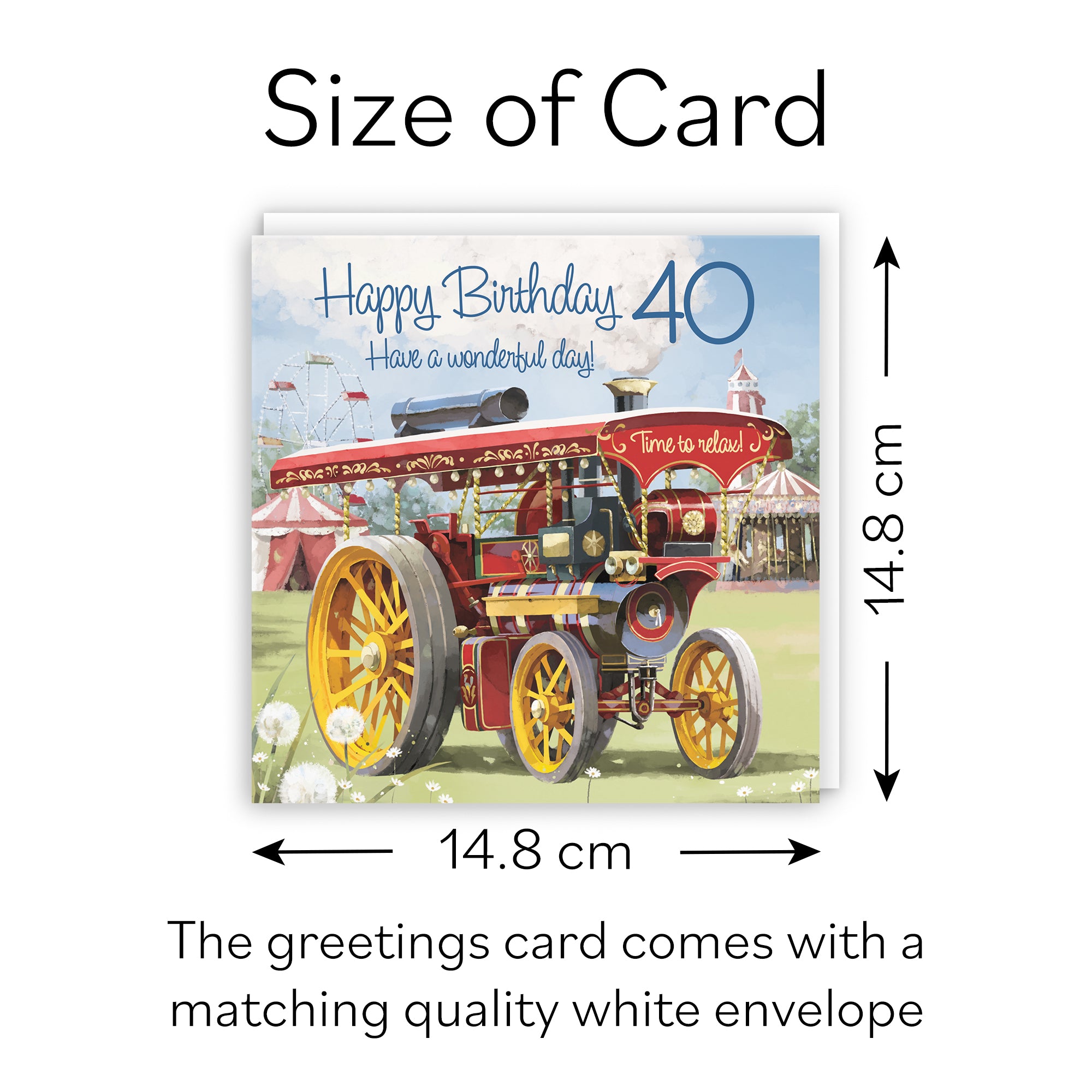 40th Traction Engine Birthday Card Steam Tractor Milo's Gallery