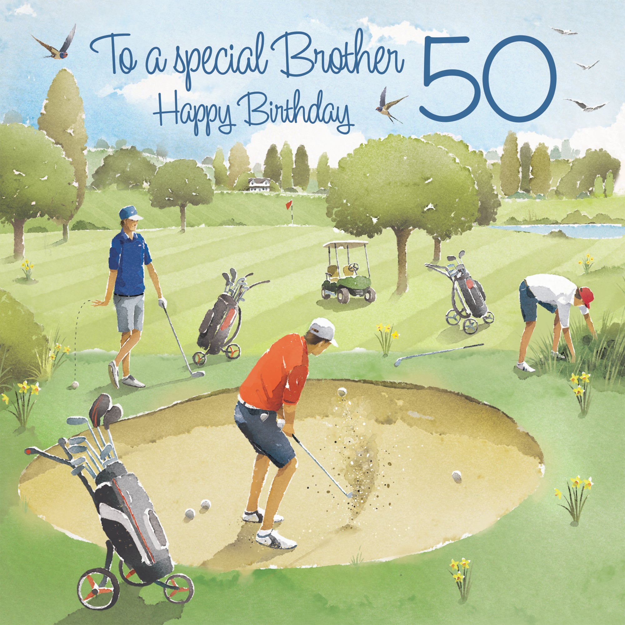 50th Brother Golfing Birthday Card Golf Bunker Milo's Gallery