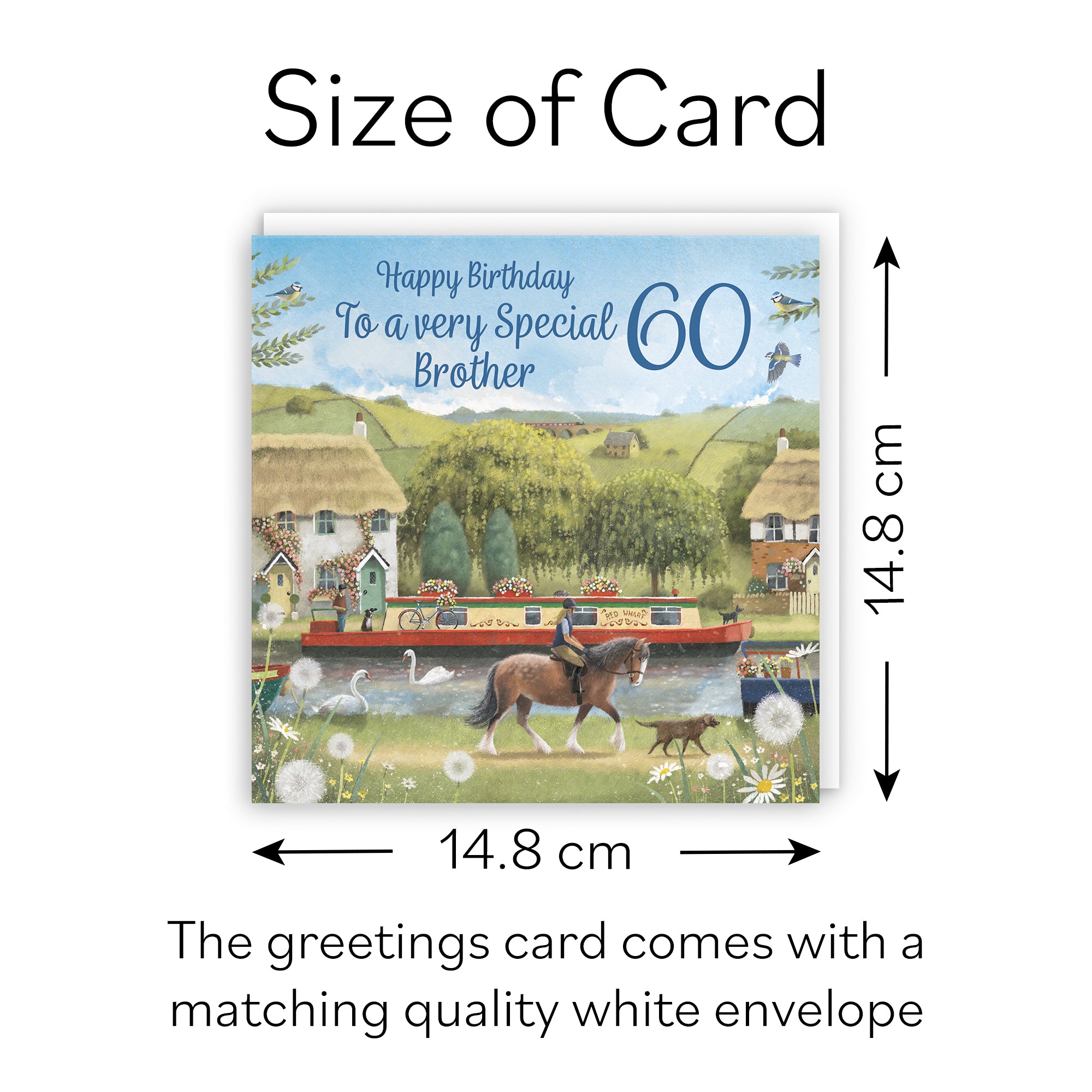 60th Brother Canal Narrowboat Birthday Card Horse Riding Milo's Gallery