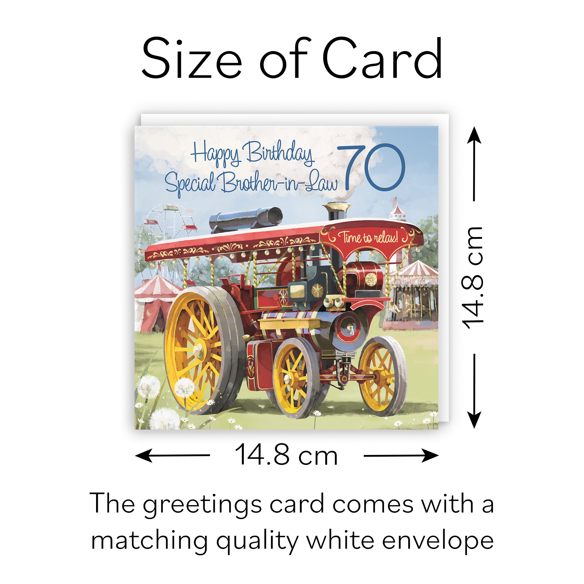 70th Brother-in-Law Traction Engine Birthday Card Steam Tractor Milo's Gallery