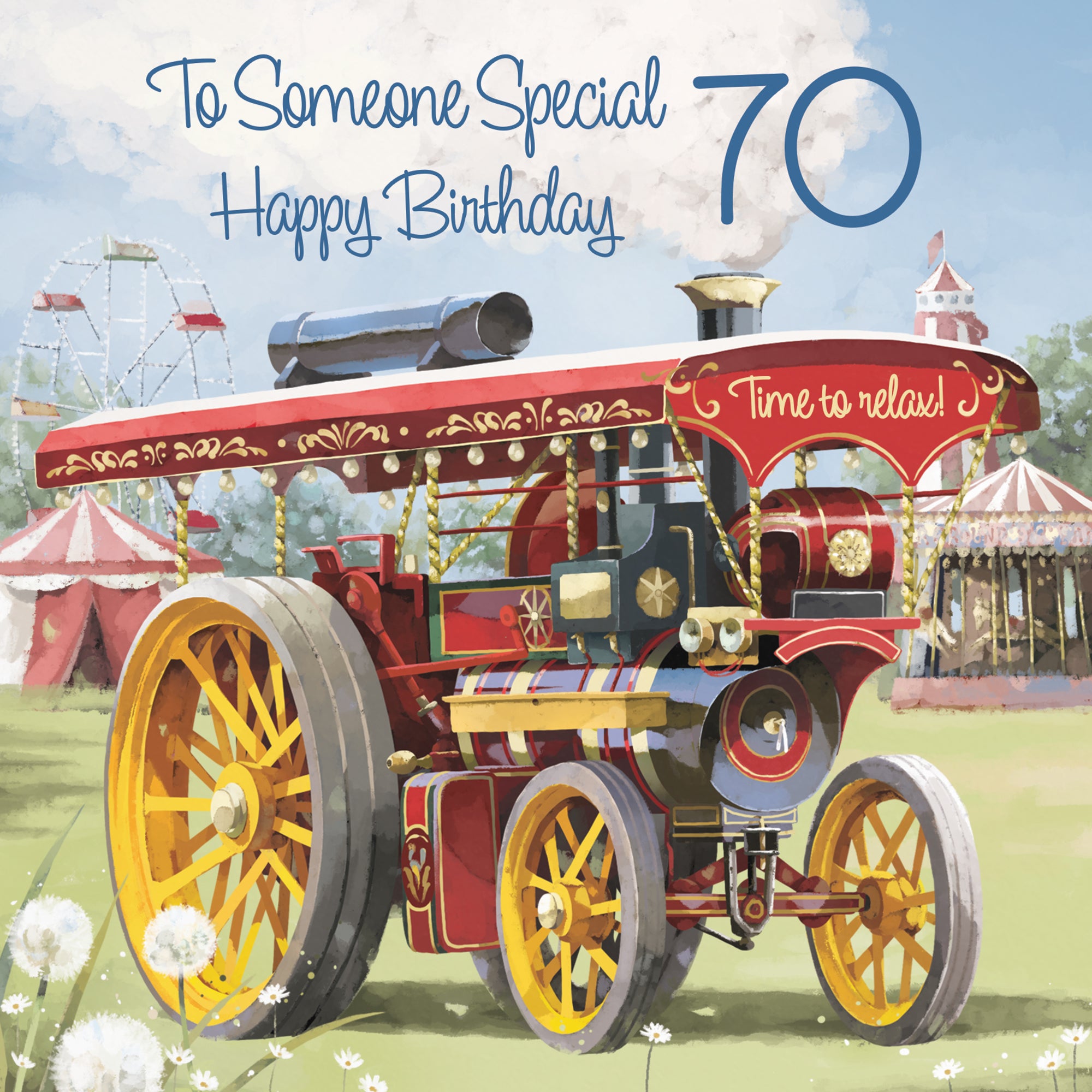 70th Someone Special Traction Engine Birthday Card Steam Tractor Milo's Gallery