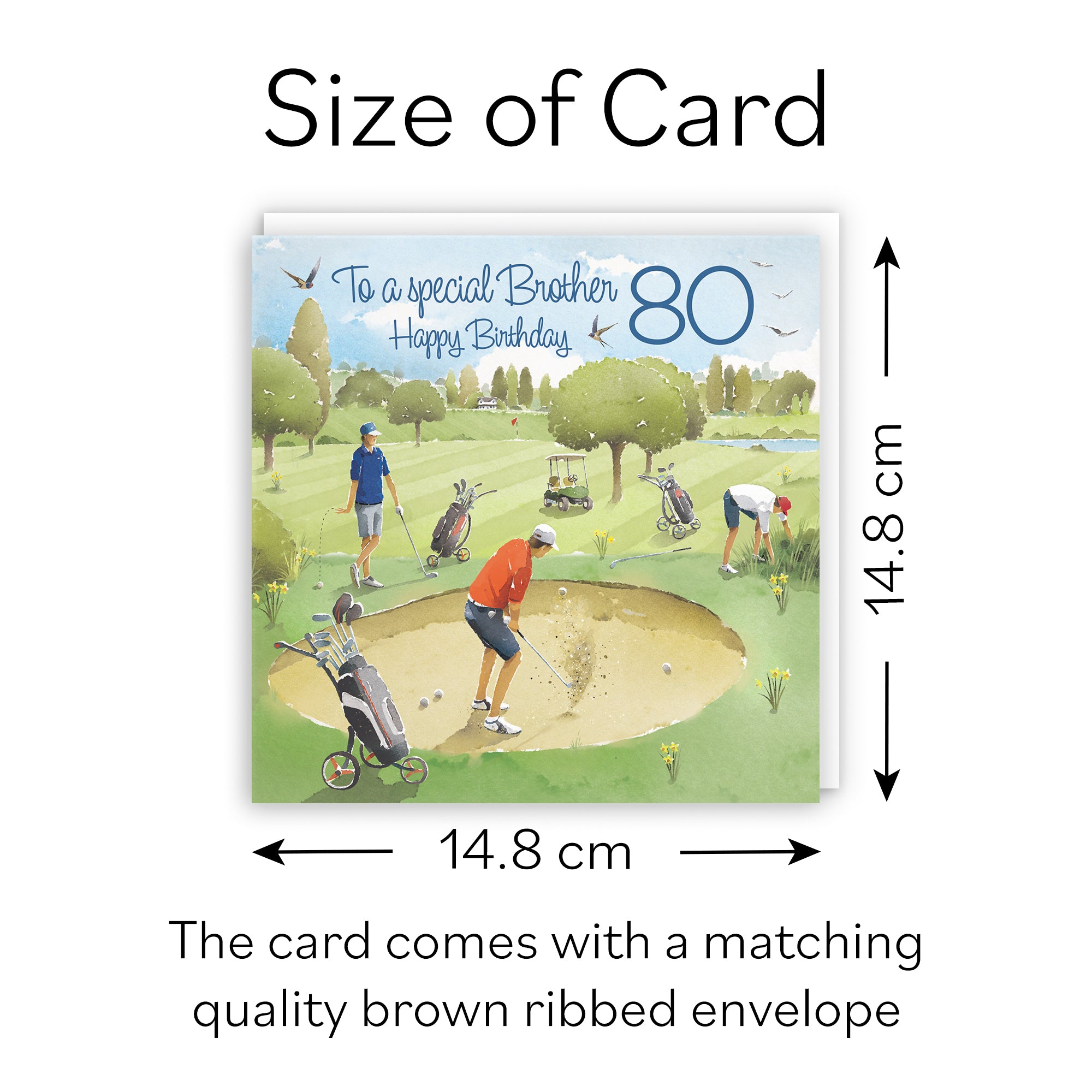 80th Brother Golfing Birthday Card Golf Bunker Milo's Gallery