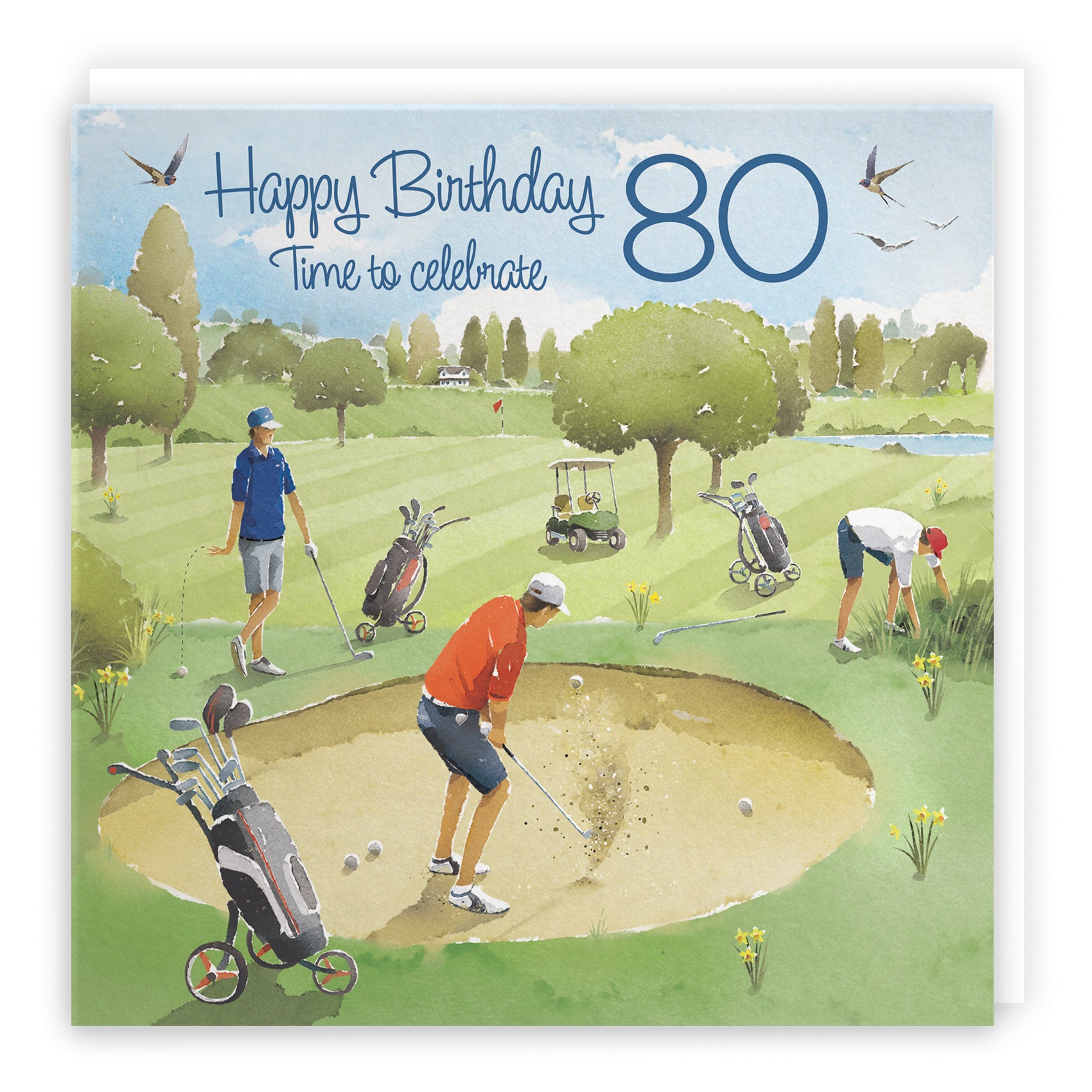 Golfing 80th Birthday Card Golf Bunker Milo's Gallery