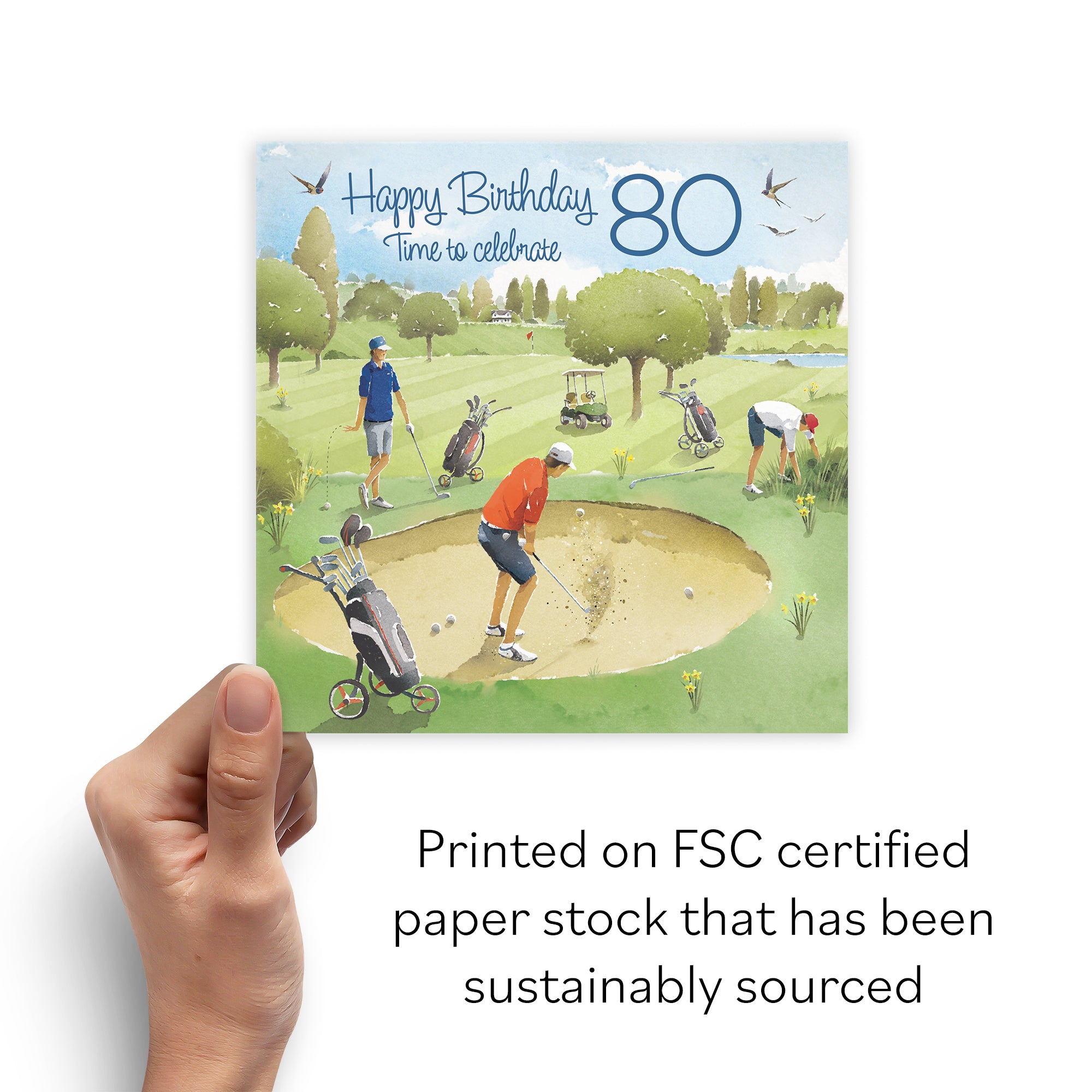 Golfing 80th Birthday Card Golf Bunker Milo's Gallery