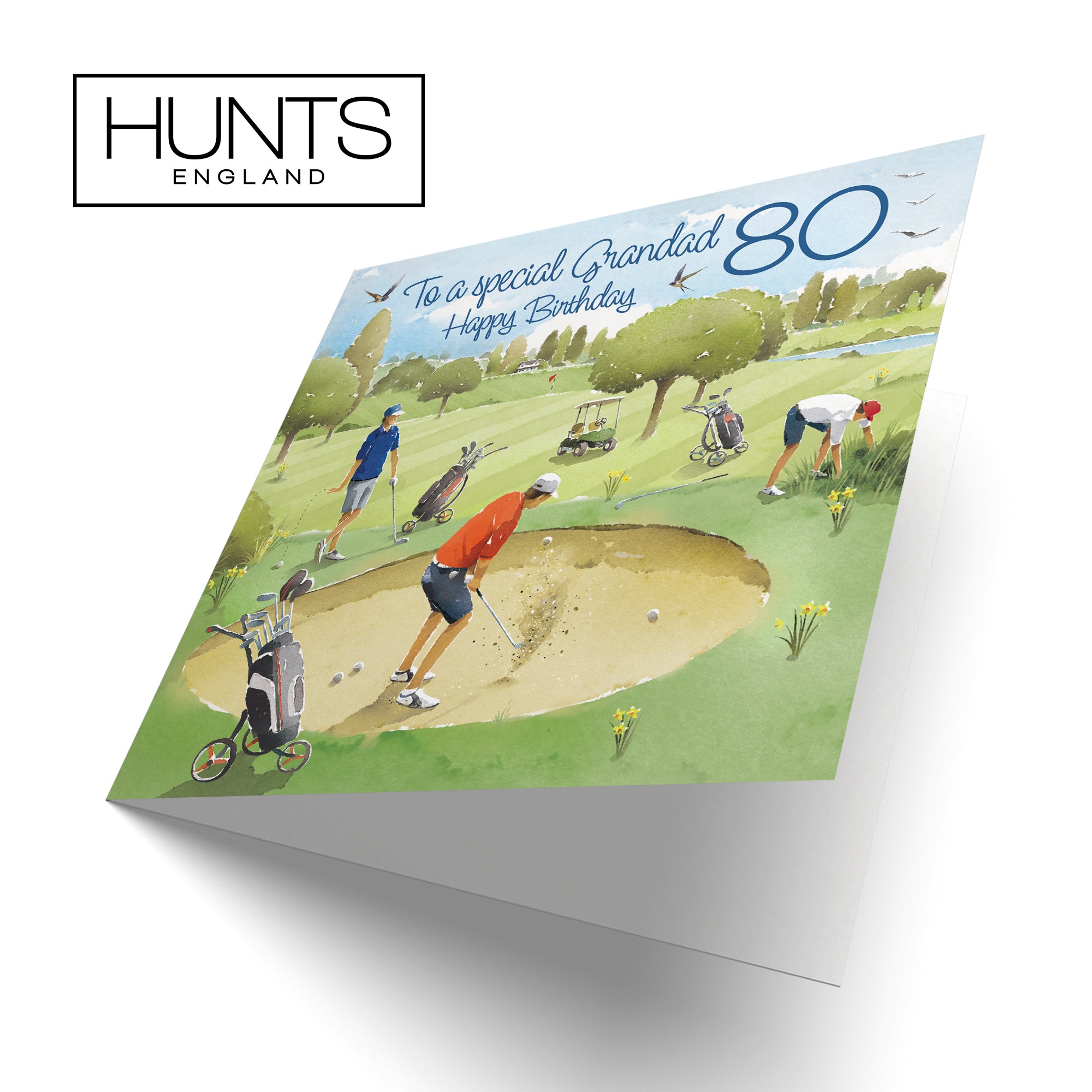 80th Grandad Golfing Birthday Card Golf Bunker Milo's Gallery