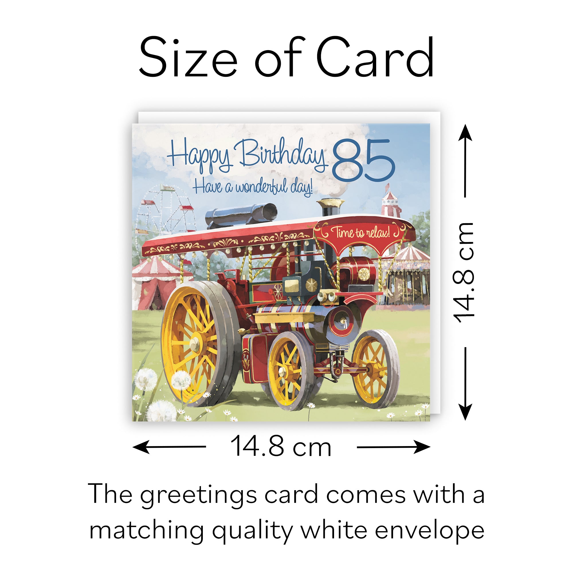 85th Traction Engine Birthday Card Steam Tractor Milo's Gallery