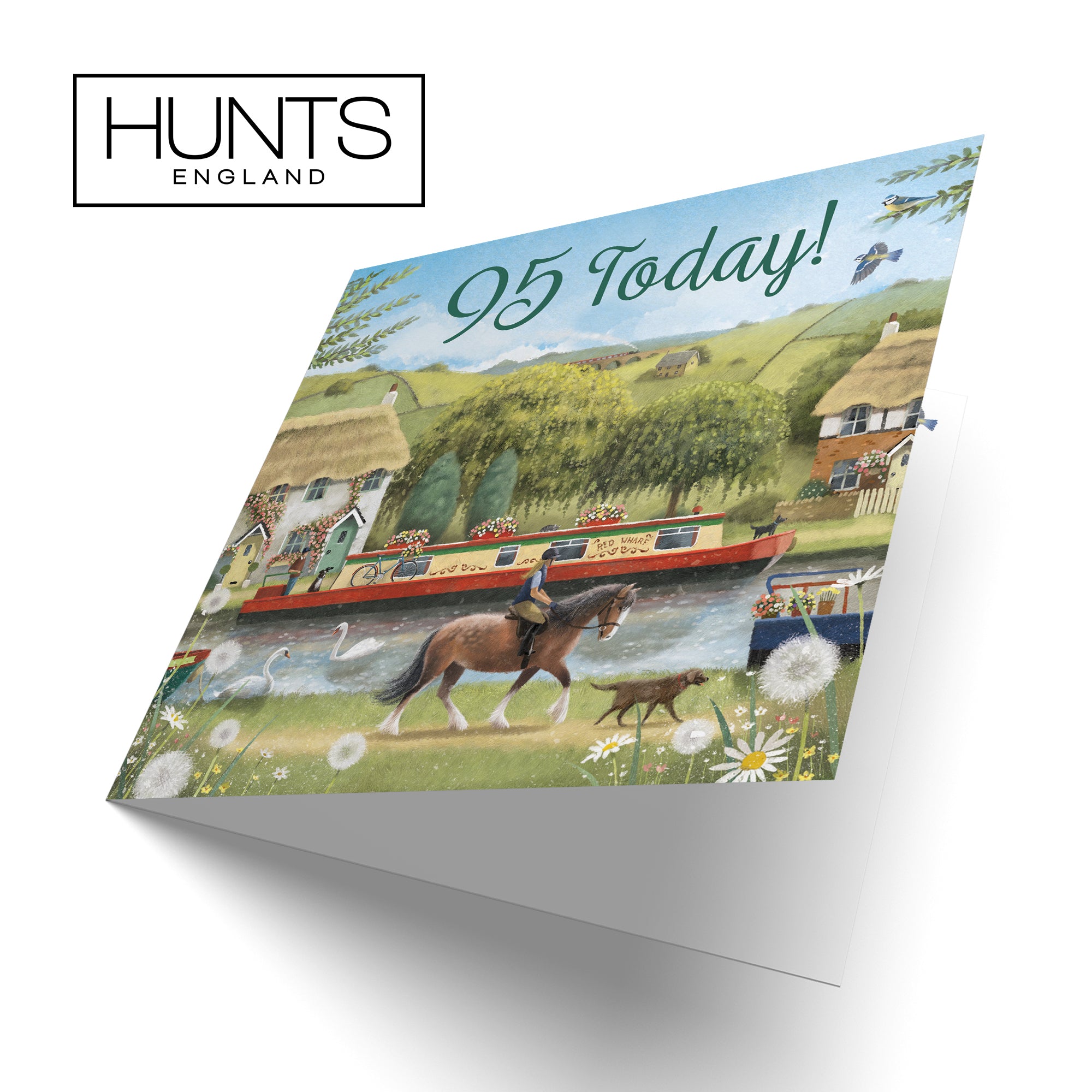 95th Canal Narrowboat Birthday Card Horse Riding Milo's Gallery