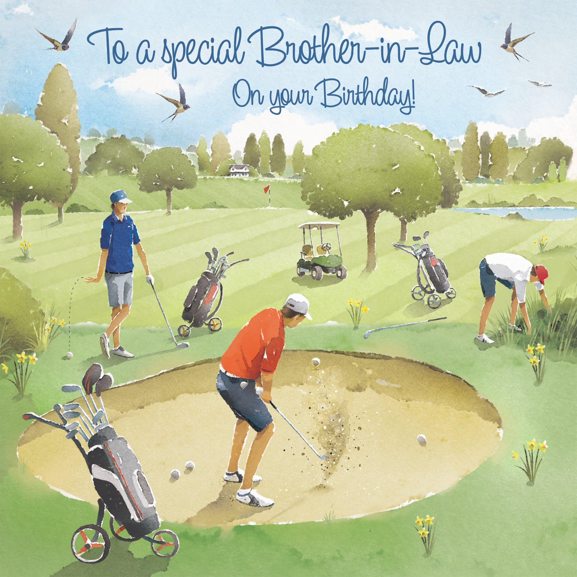 Brother-in-Law Golfing Birthday Card Golf Bunker Milo's Gallery