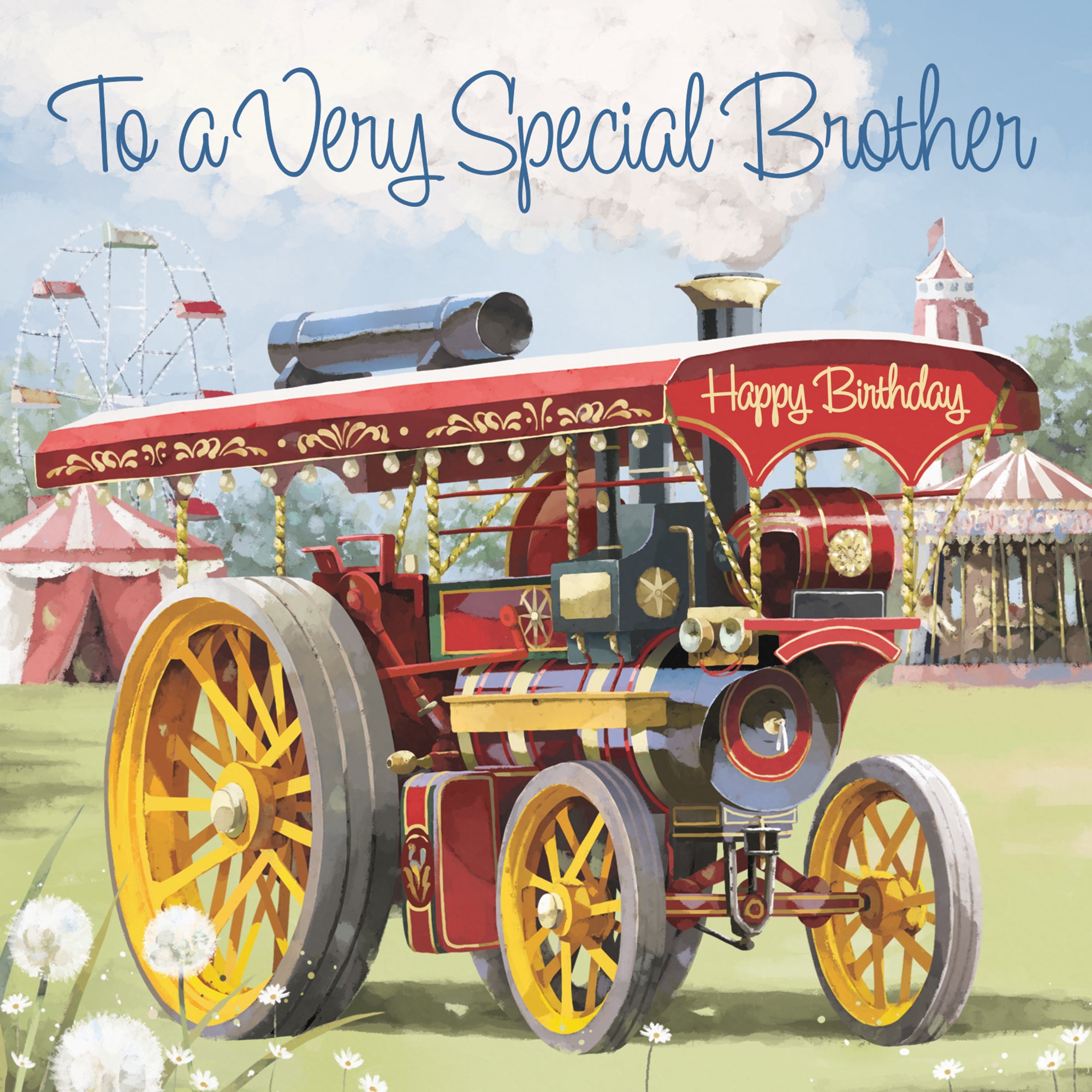 Brother Traction Engine Birthday Card Steam Tractor Milo's Gallery