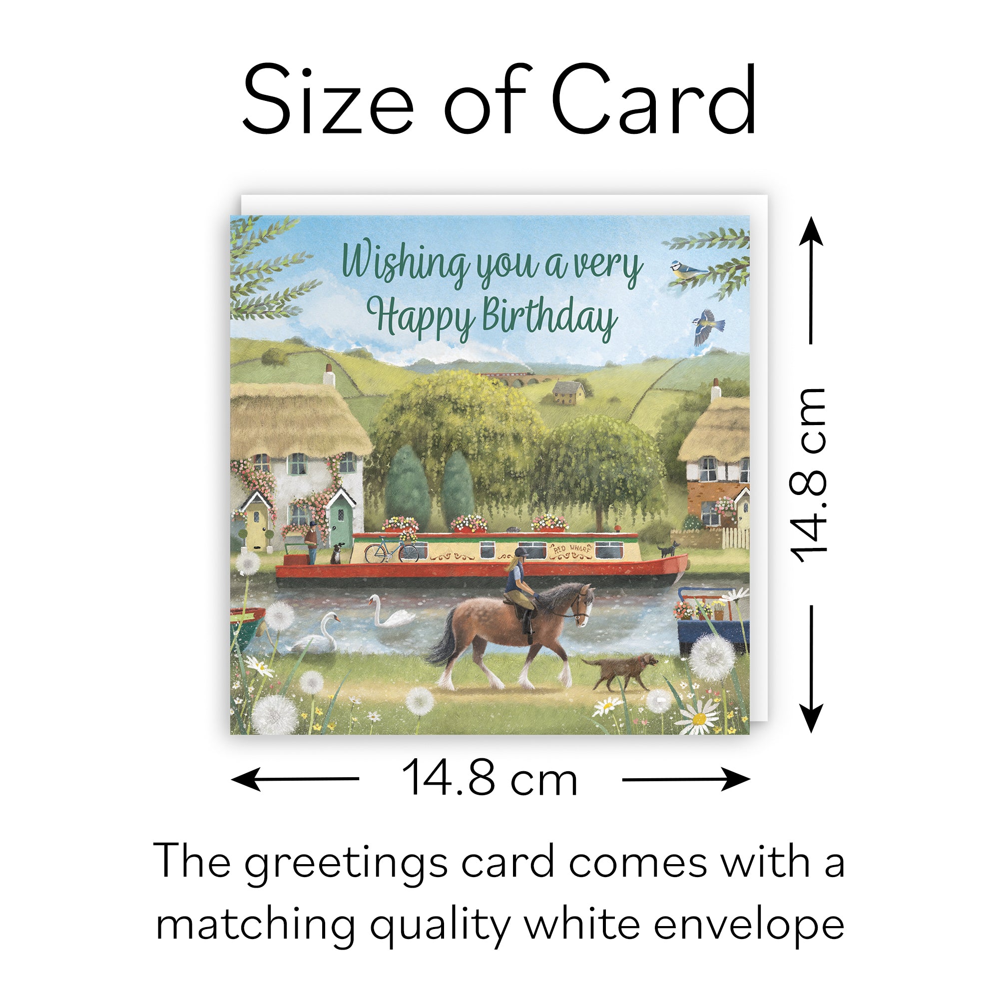 Canal Narrowboat Birthday Card Horse Riding Milo's Gallery