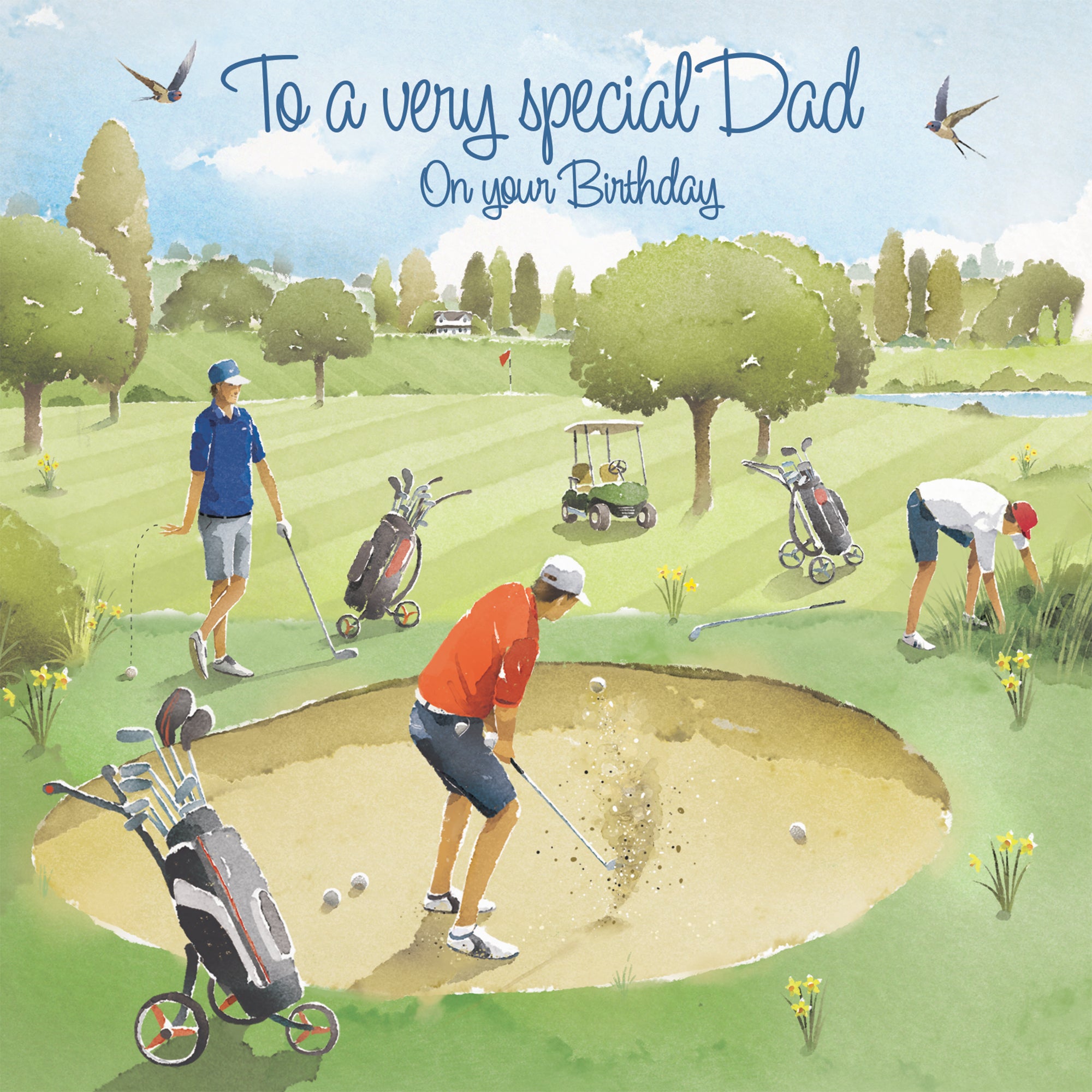 Dad Golfing Birthday Card Golf Bunker Milo's Gallery