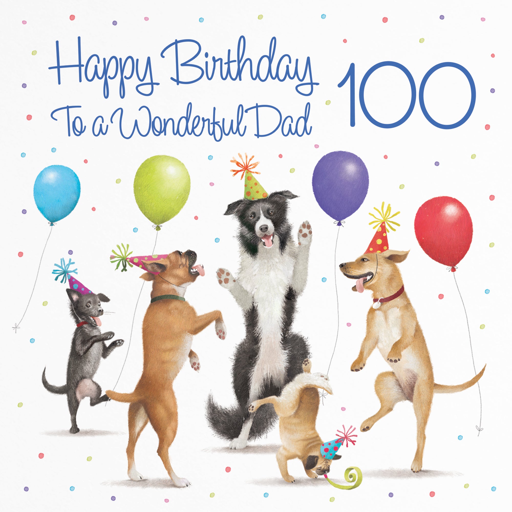 100th Dad Birthday Card Dancing Dogs Milo's Gallery