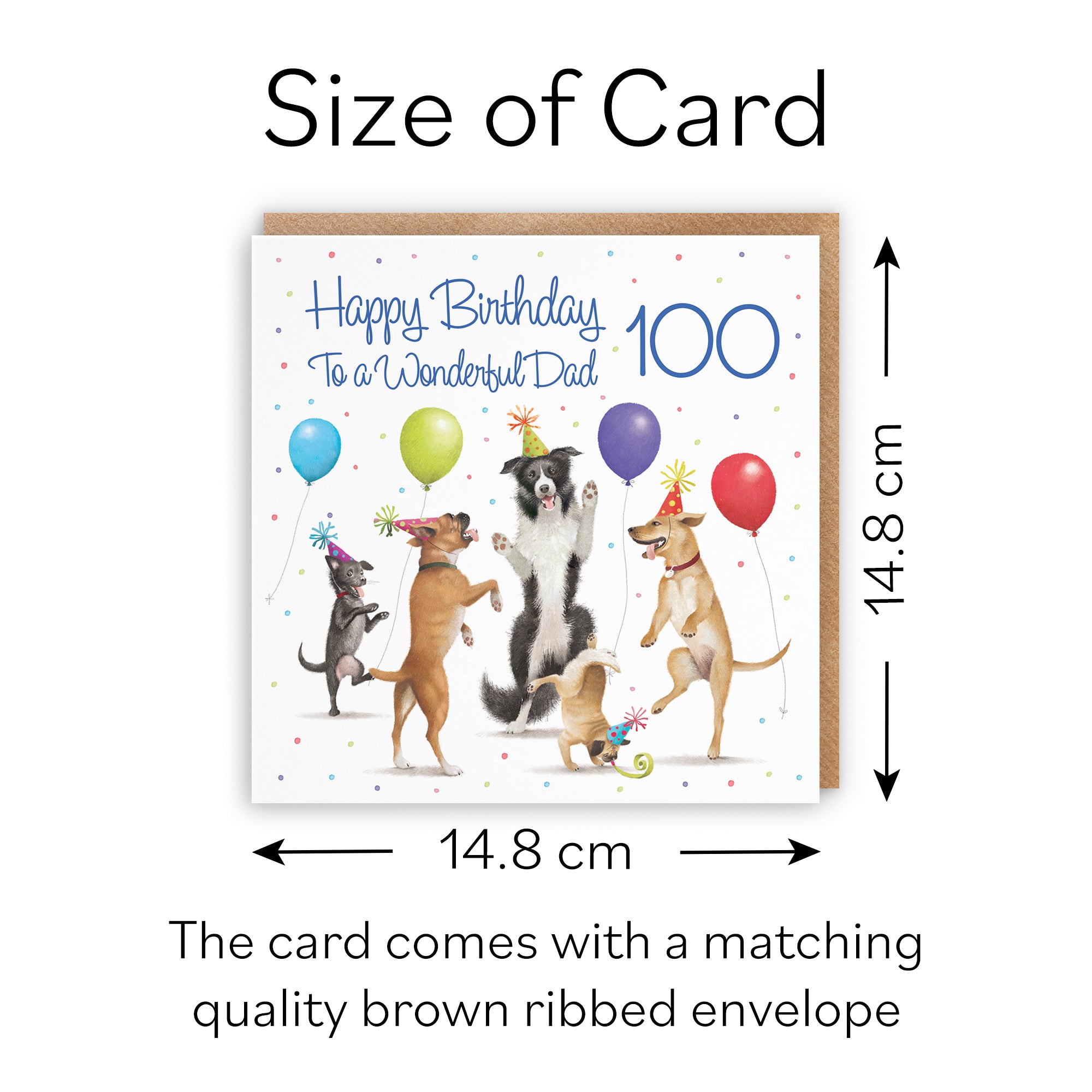 100th Dad Birthday Card Dancing Dogs Milo's Gallery