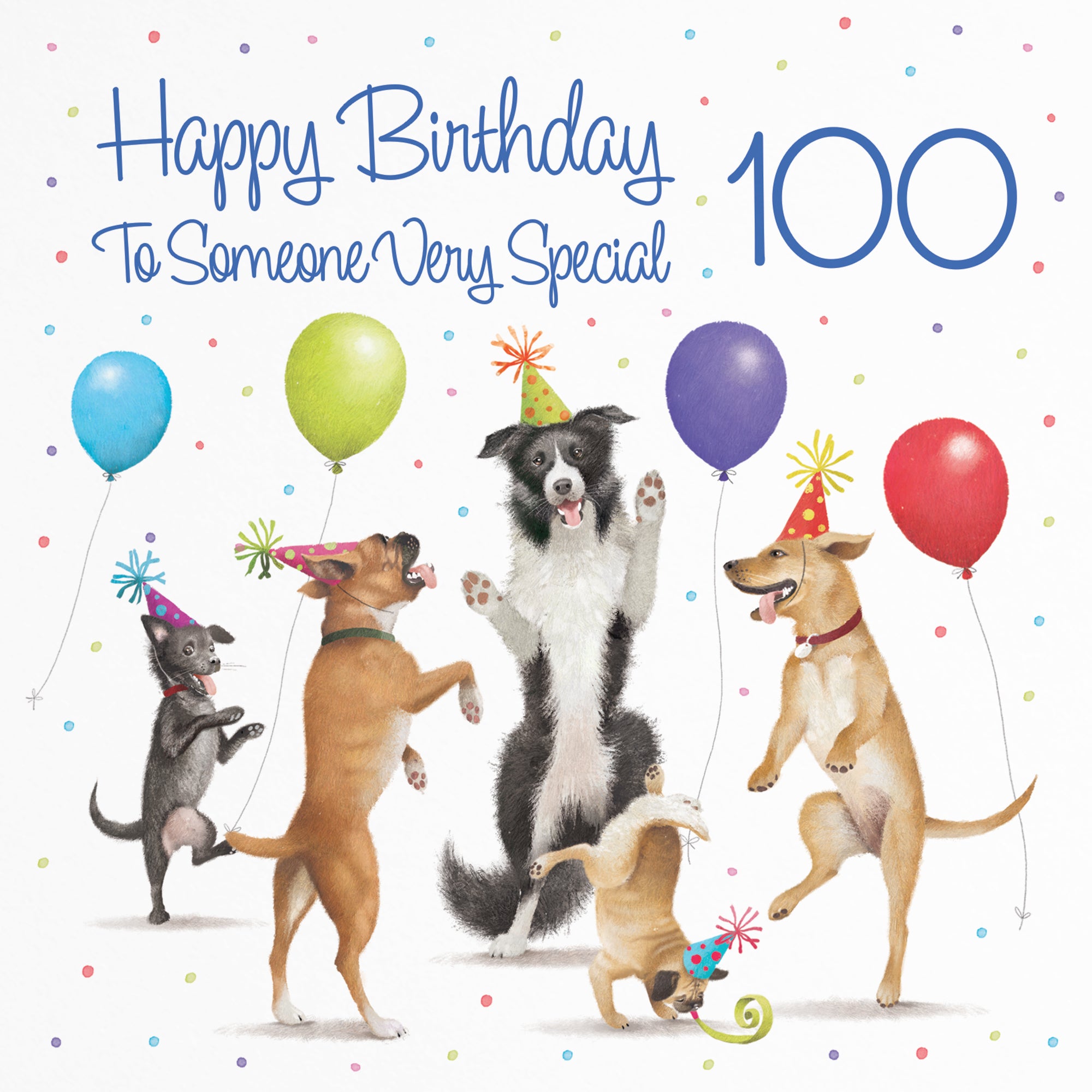 100th Someone Special Birthday Card Dancing Dogs Milo's Gallery