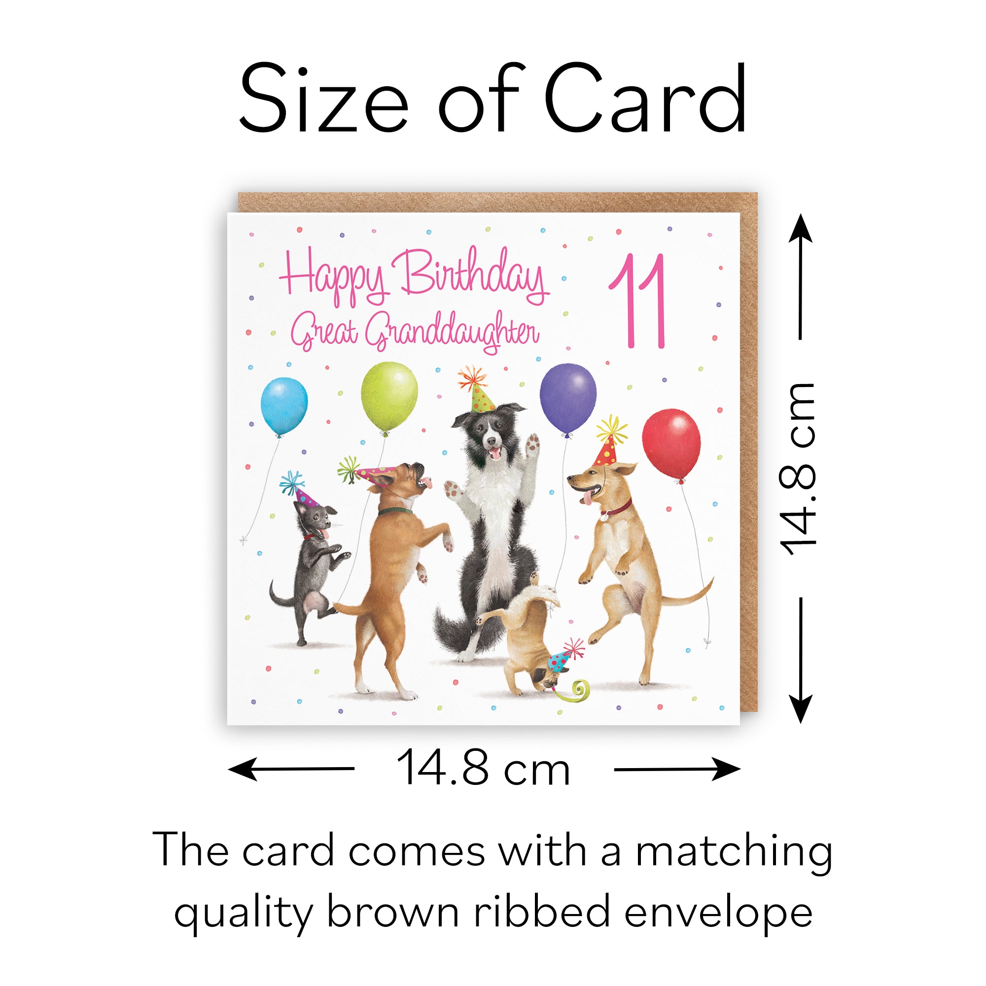 11th Great Granddaughter Birthday Card Dancing Dogs Milo's Gallery