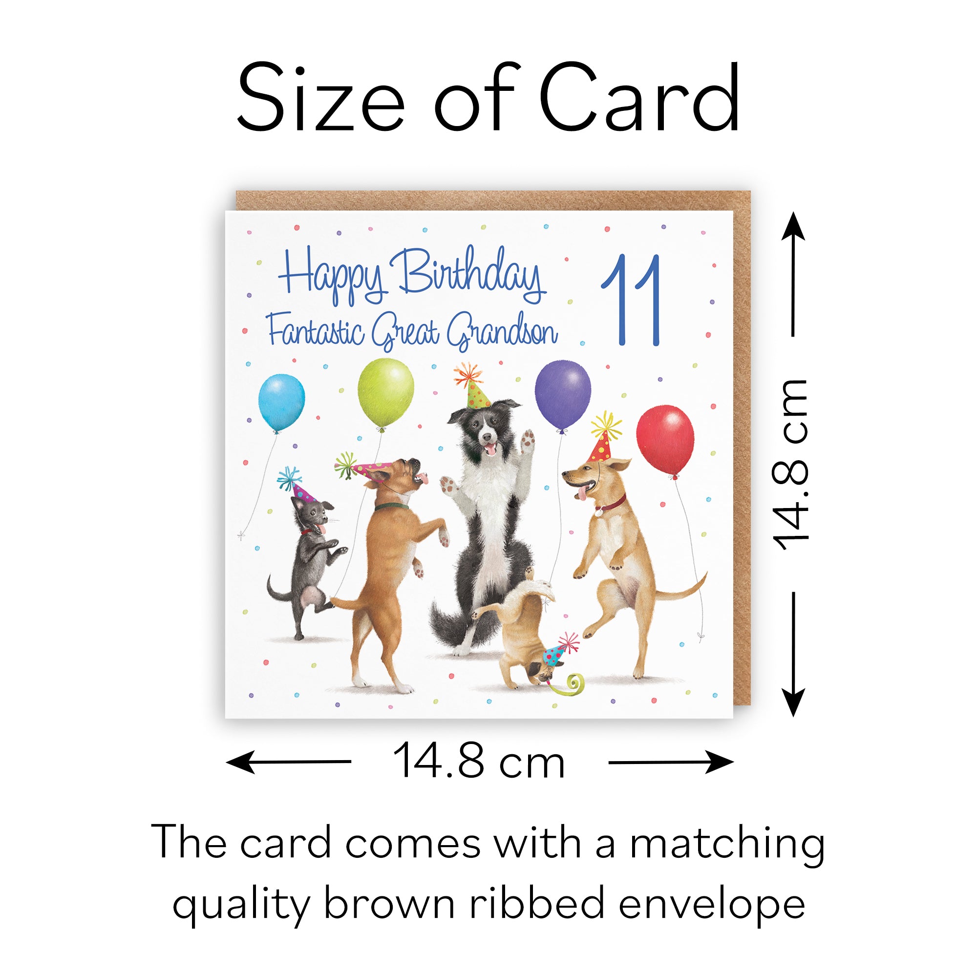 11th Great Grandson Birthday Card Dancing Dogs Milo's Gallery