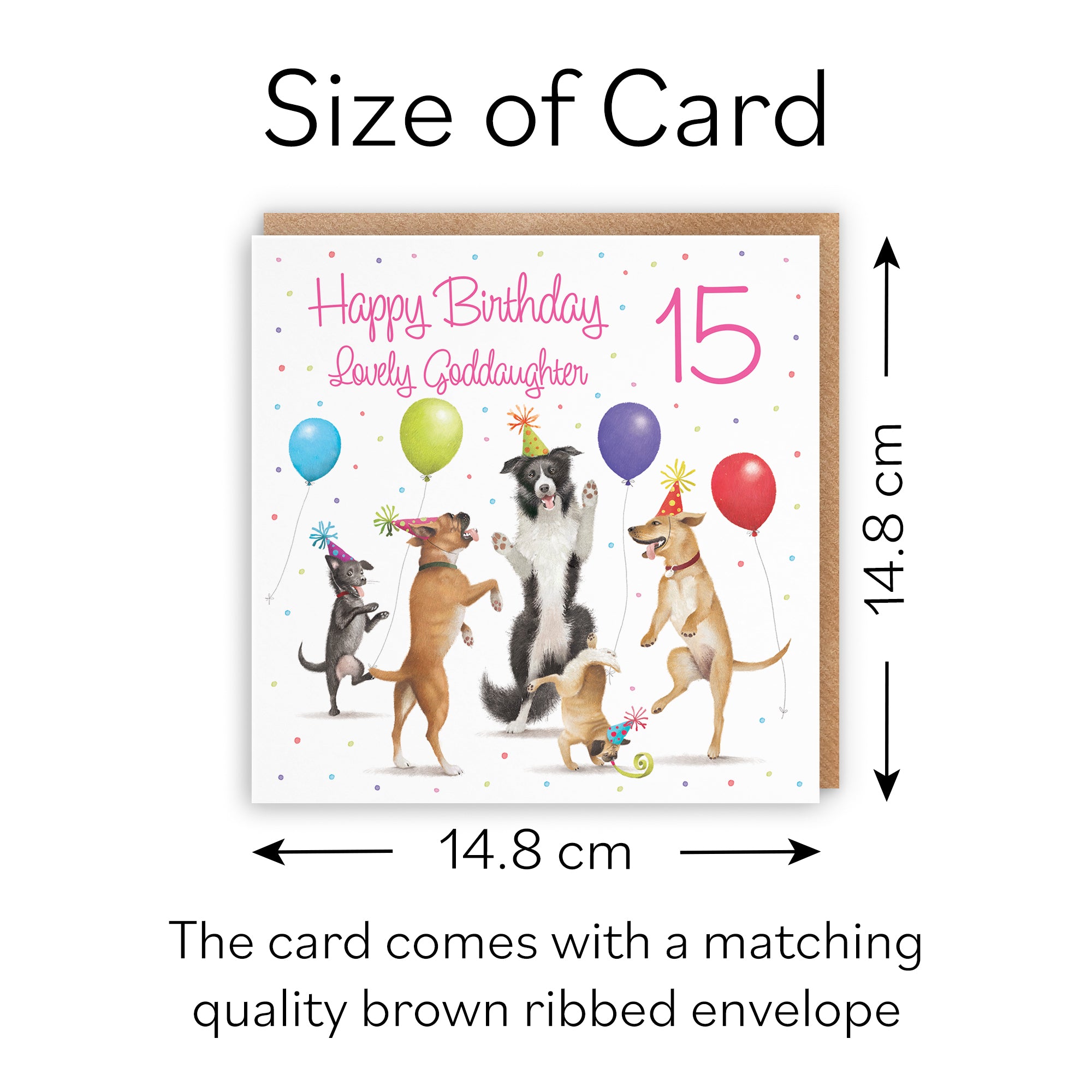 15th Goddaughter Birthday Card Dancing Dogs Milo's Gallery