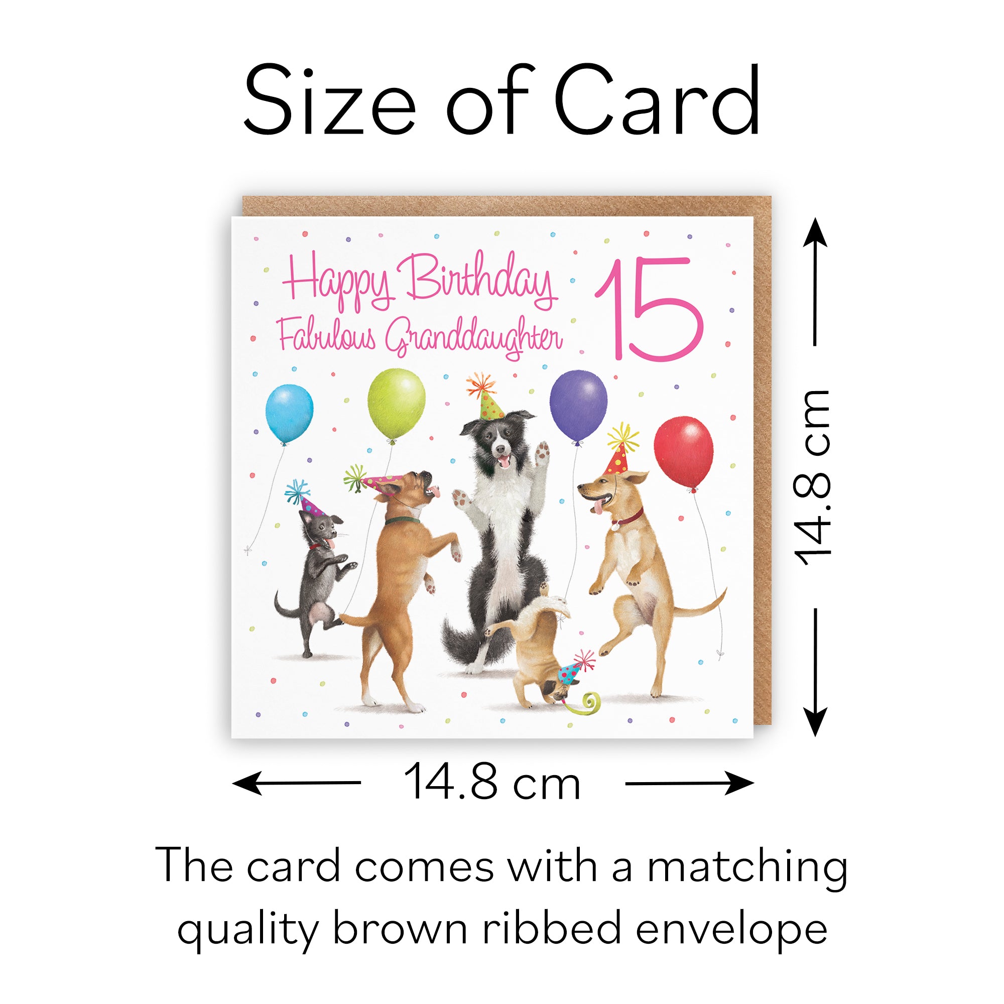 15th Granddaughter Birthday Card Dancing Dogs Milo's Gallery