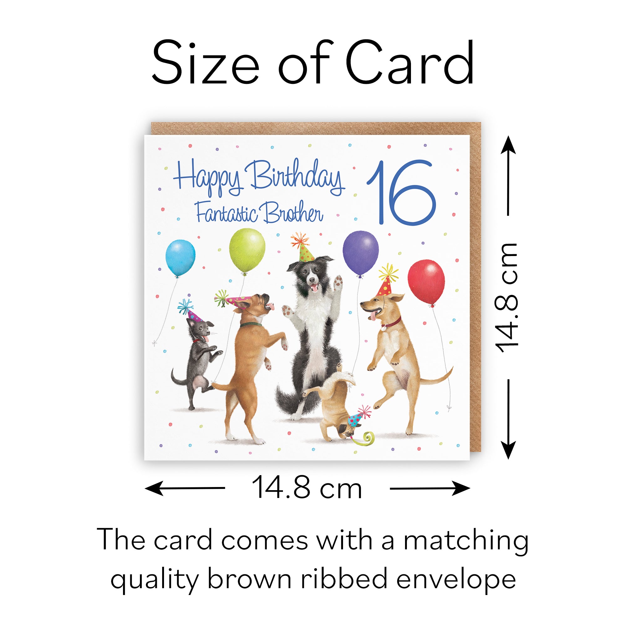 16th Brother Birthday Card Dancing Dogs Milo's Gallery