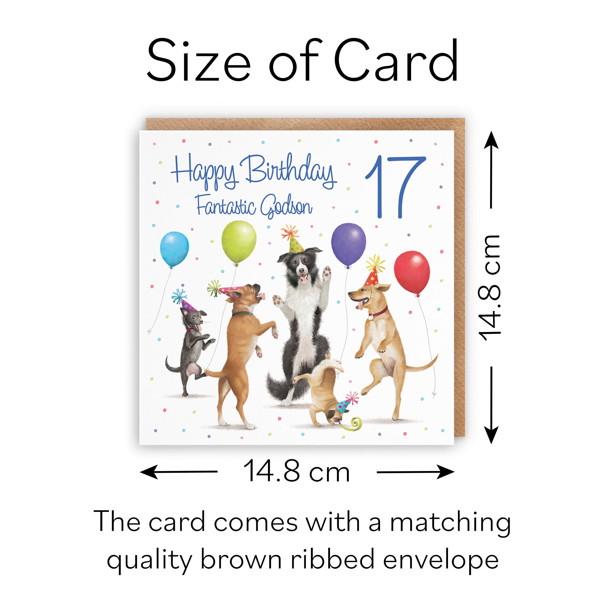 17th Godson Birthday Card Dancing Dogs Milo's Gallery